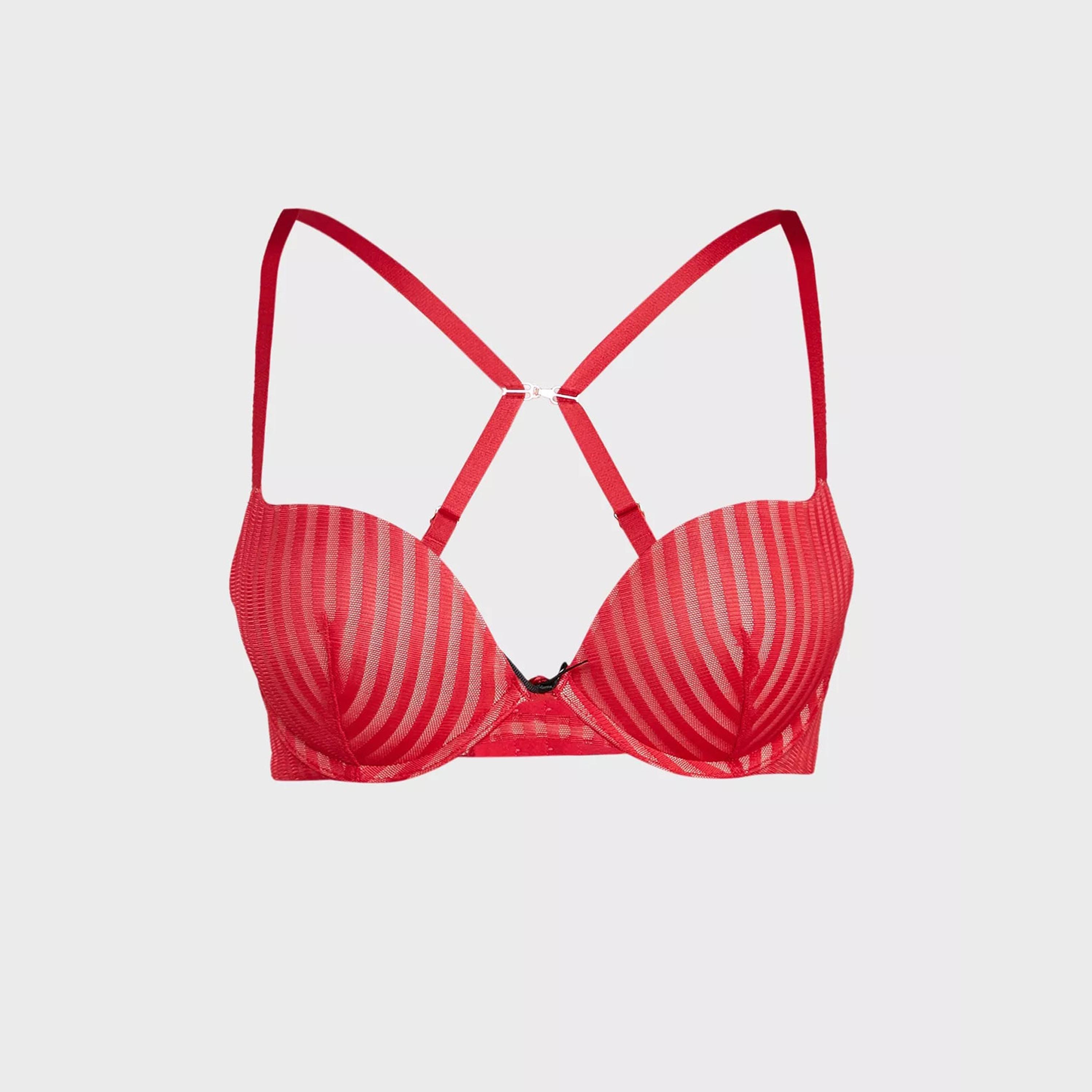 حمالة صدر نسائية لا سينزا بدون بطن جل غير مبطنة باللون الأحمر والوردي-women-clothing-lingerie-bras-image-2