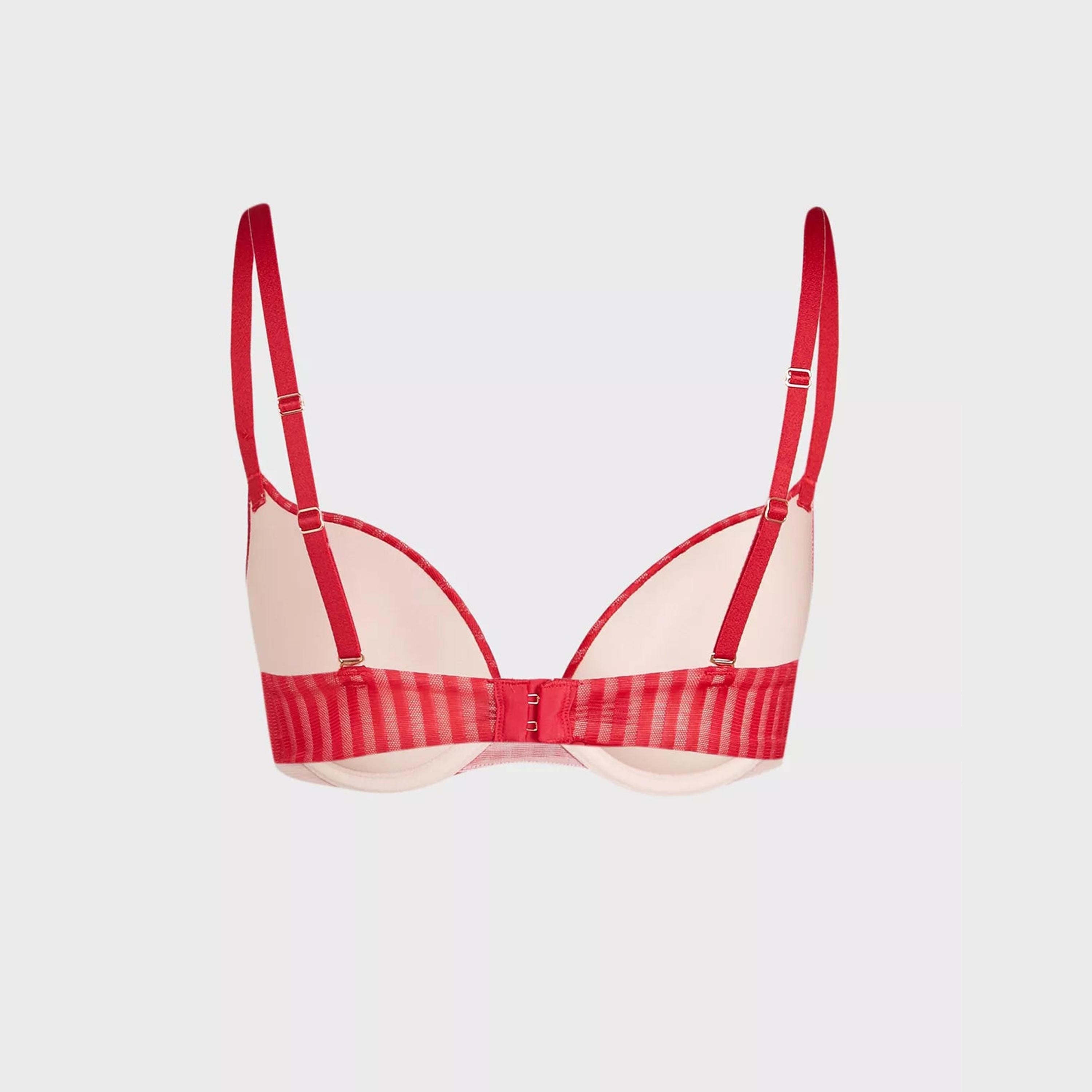 حمالة صدر نسائية لا سينزا بدون بطن جل غير مبطنة باللون الأحمر والوردي-women-clothing-lingerie-bras-image-3