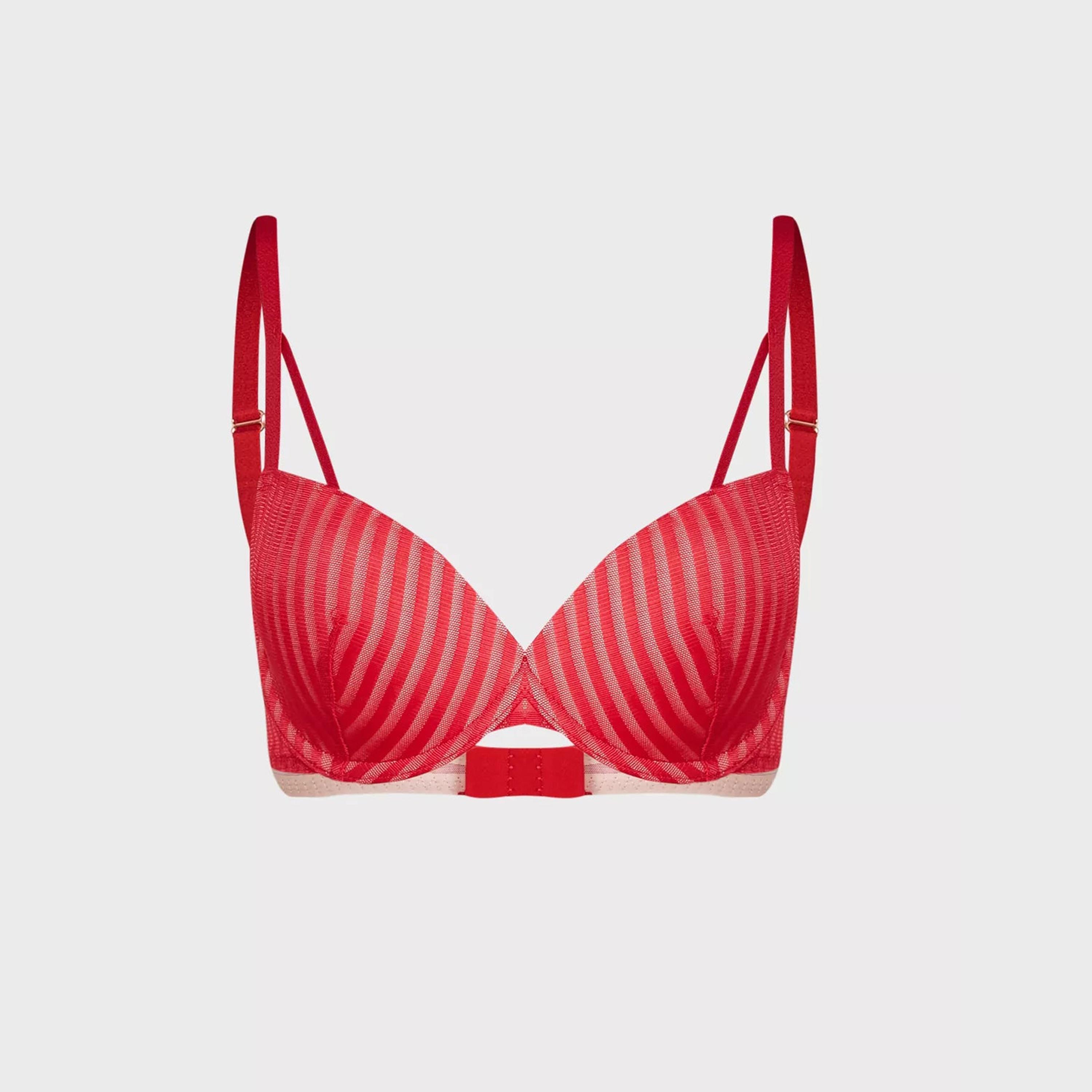 حمالة صدر نسائية بلون حمراء ووردية غير مبطنة بحمالة صدر نسائية بلون لا سينزا الفاتح-women-clothing-lingerie-bras-image-1