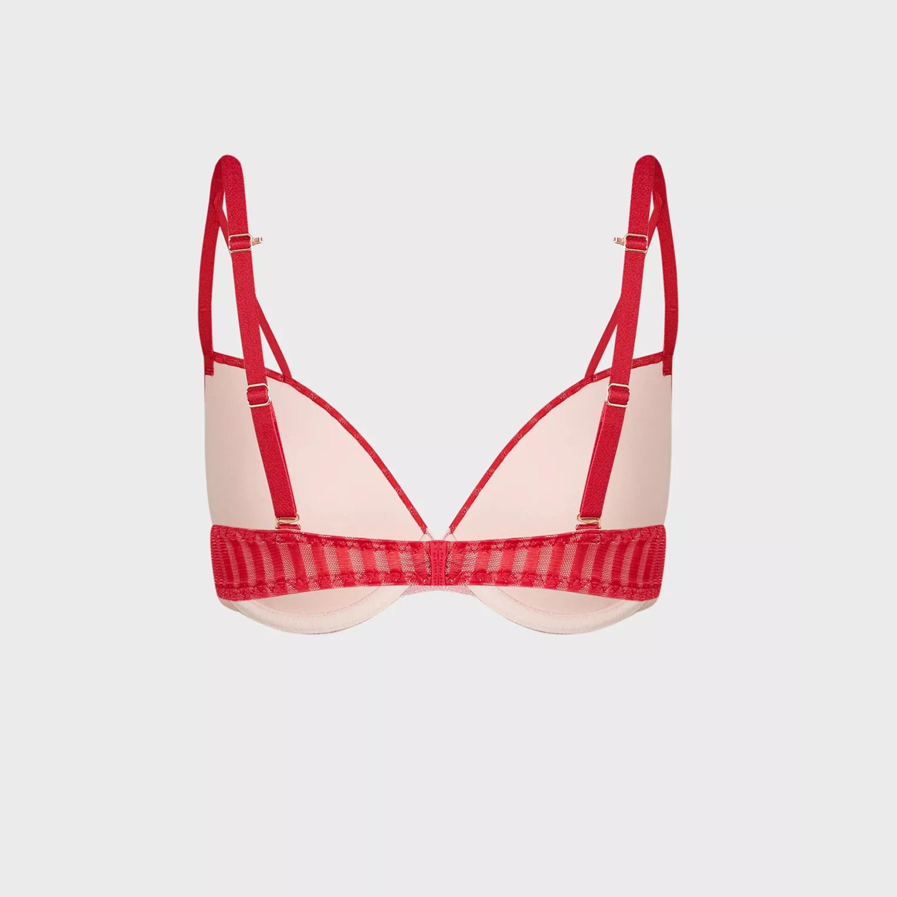 حمالة صدر نسائية بلون حمراء ووردية غير مبطنة بحمالة صدر نسائية بلون لا سينزا الفاتح-women-clothing-lingerie-bras-image-3