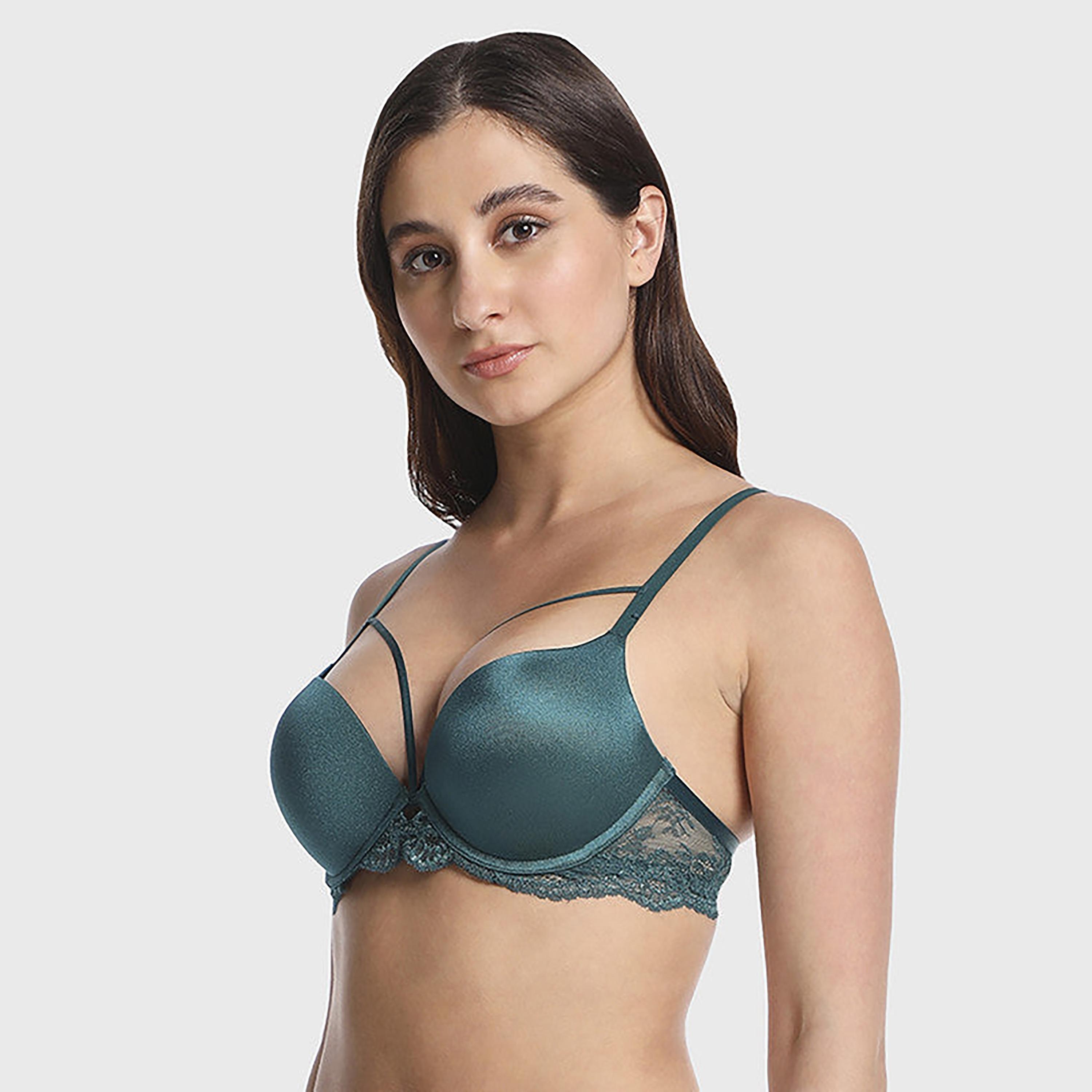 حمالة صدر نسائية مزدوجة بدون بطن بدون أسلاك بلون أزرق مخضر عميق-women-clothing-lingerie-bras-image-4