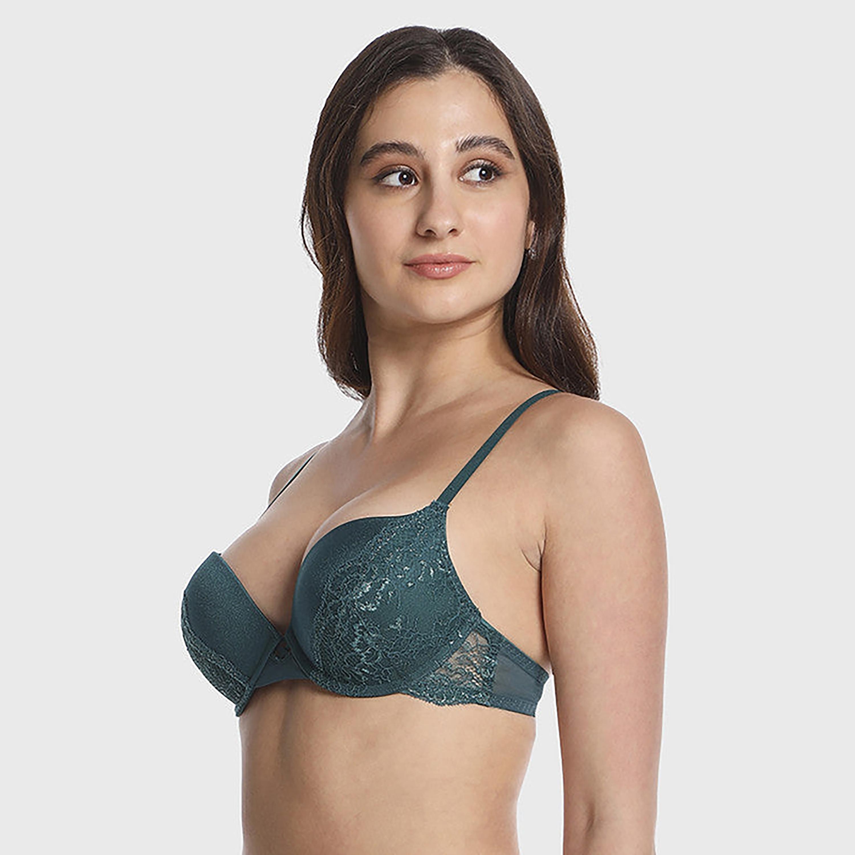 La Senza Light Padding Non-Wired Lightly Lined Deep Teal Women's Demi Bra-women-clothing-lingerie-bras-image-4