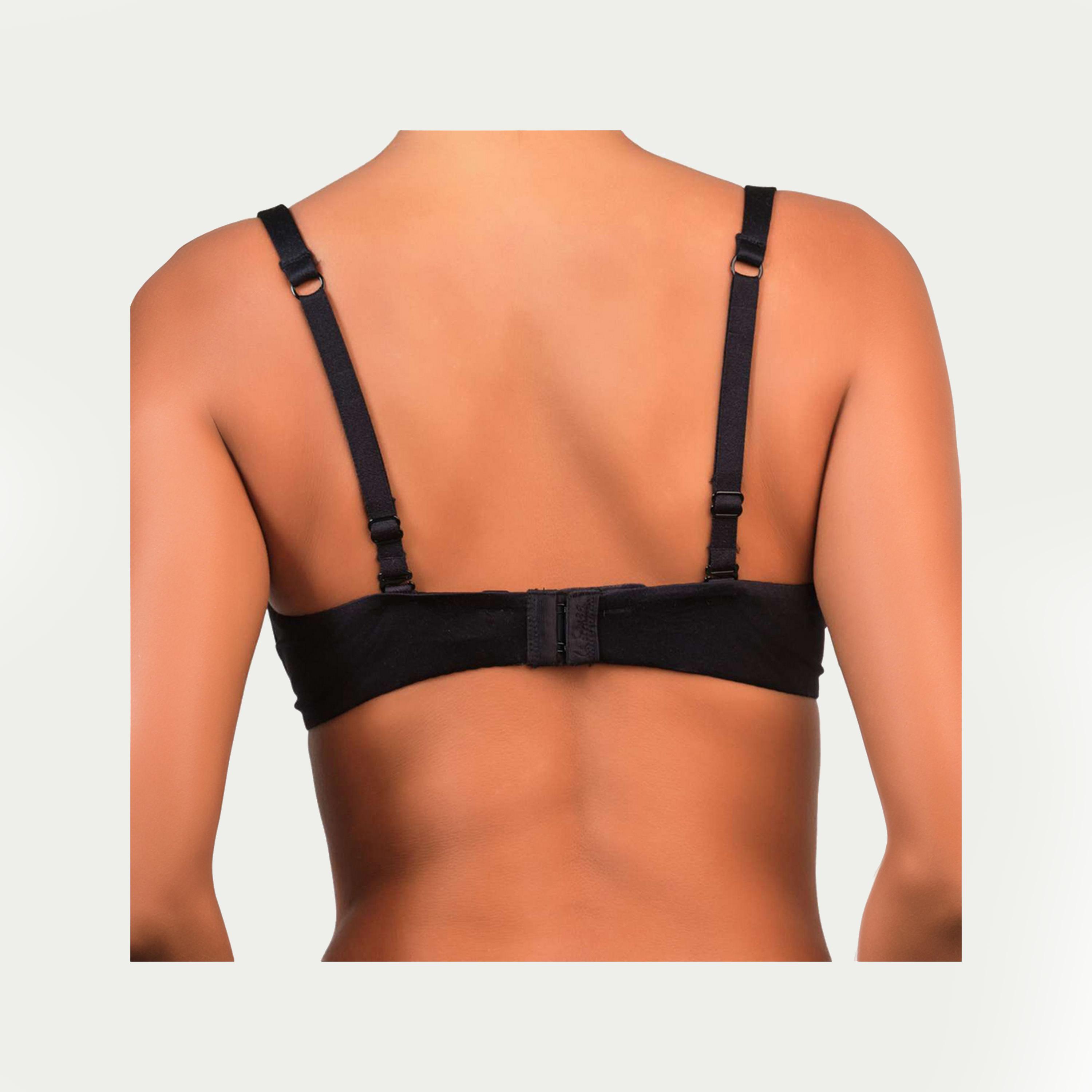 حمالة صدر غاطسة بلون أسود سلكية بدعم متوسط ومبطنة بالجل للنساء سيكسي من لا سينزا-women-clothing-lingerie-bras-image-3
