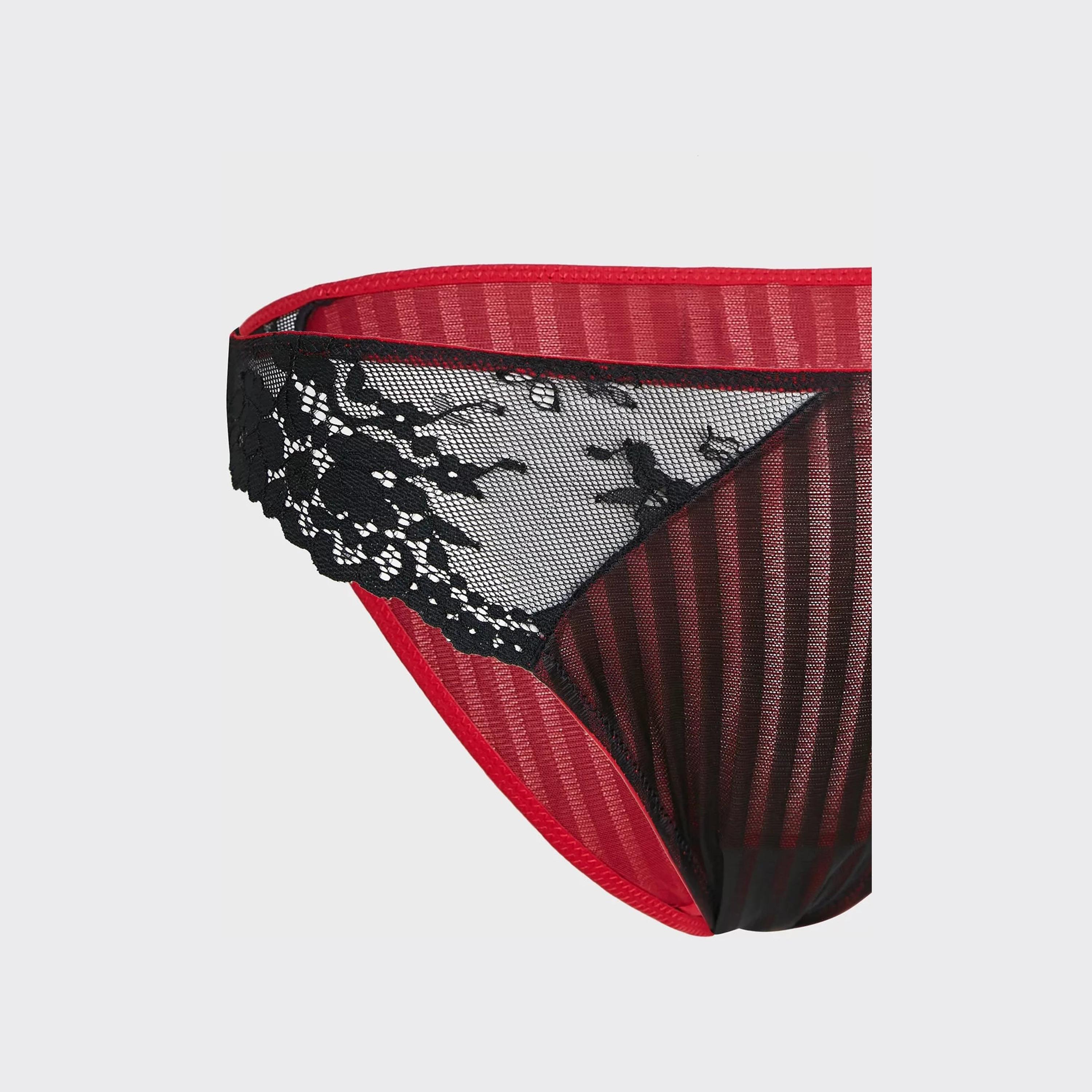 La Senza Medium Coverage Red & Anthracite Women's High Leg Briefs-women-clothing-lingerie-panties-image-2