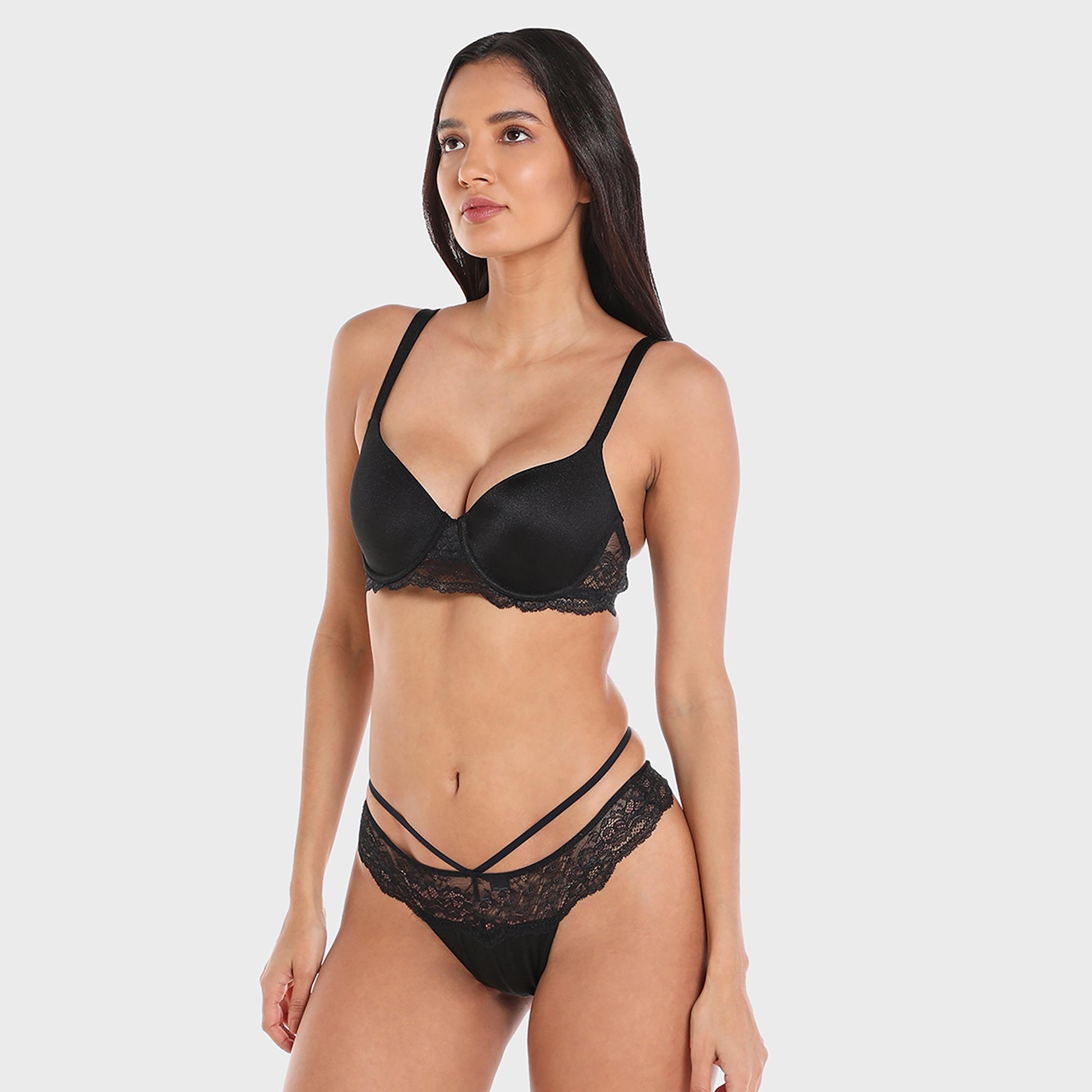 La Senza Low Coverage Black Women's Thong-women-clothing-lingerie-panties-image-5