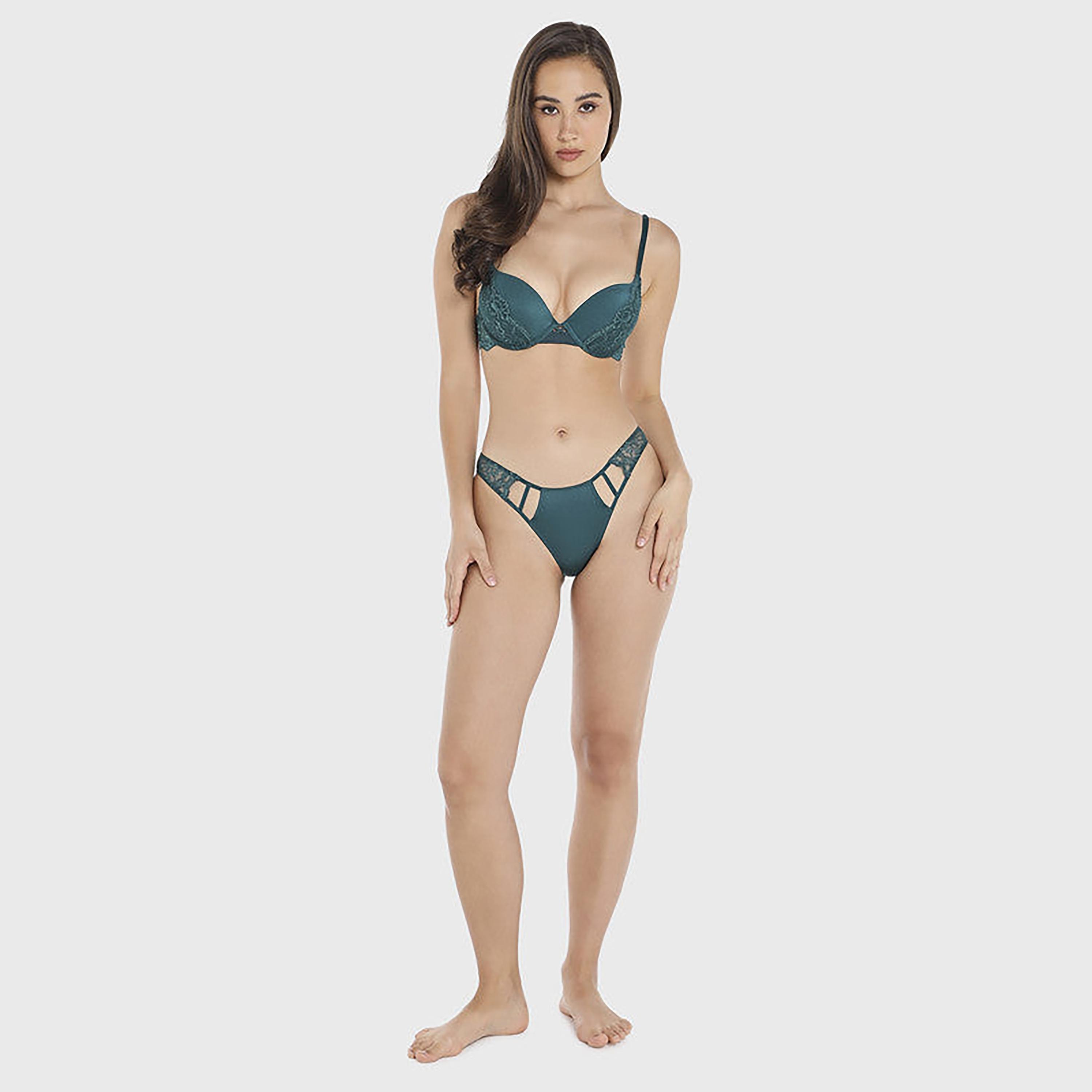 La Senza Medium Coverage Deep Teal Women's Bikini Briefs-women-clothing-lingerie-panties-image-5