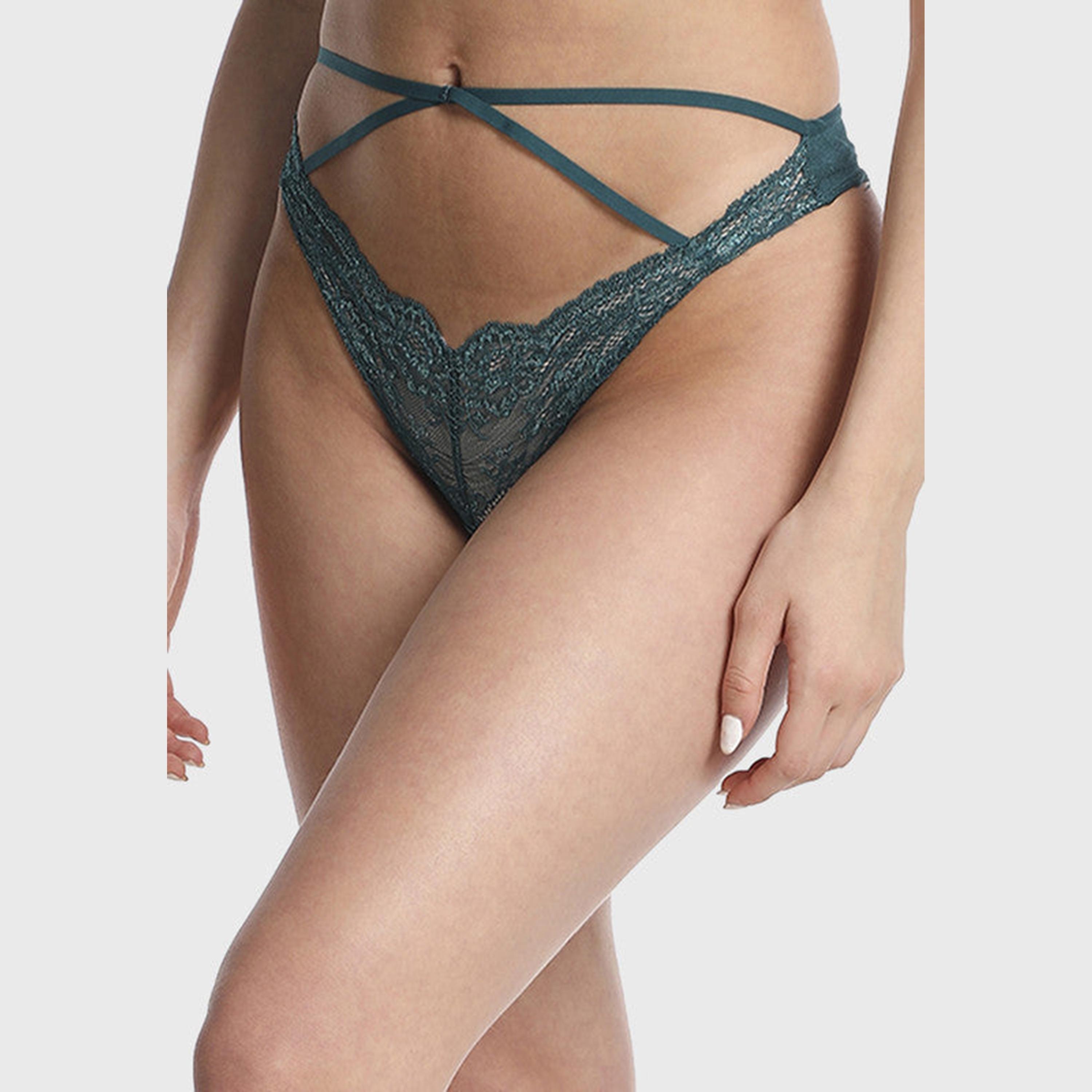 La Senza Low Coverage Deep Teal Women's Cheeky Briefs-women-clothing-lingerie-panties-image-4