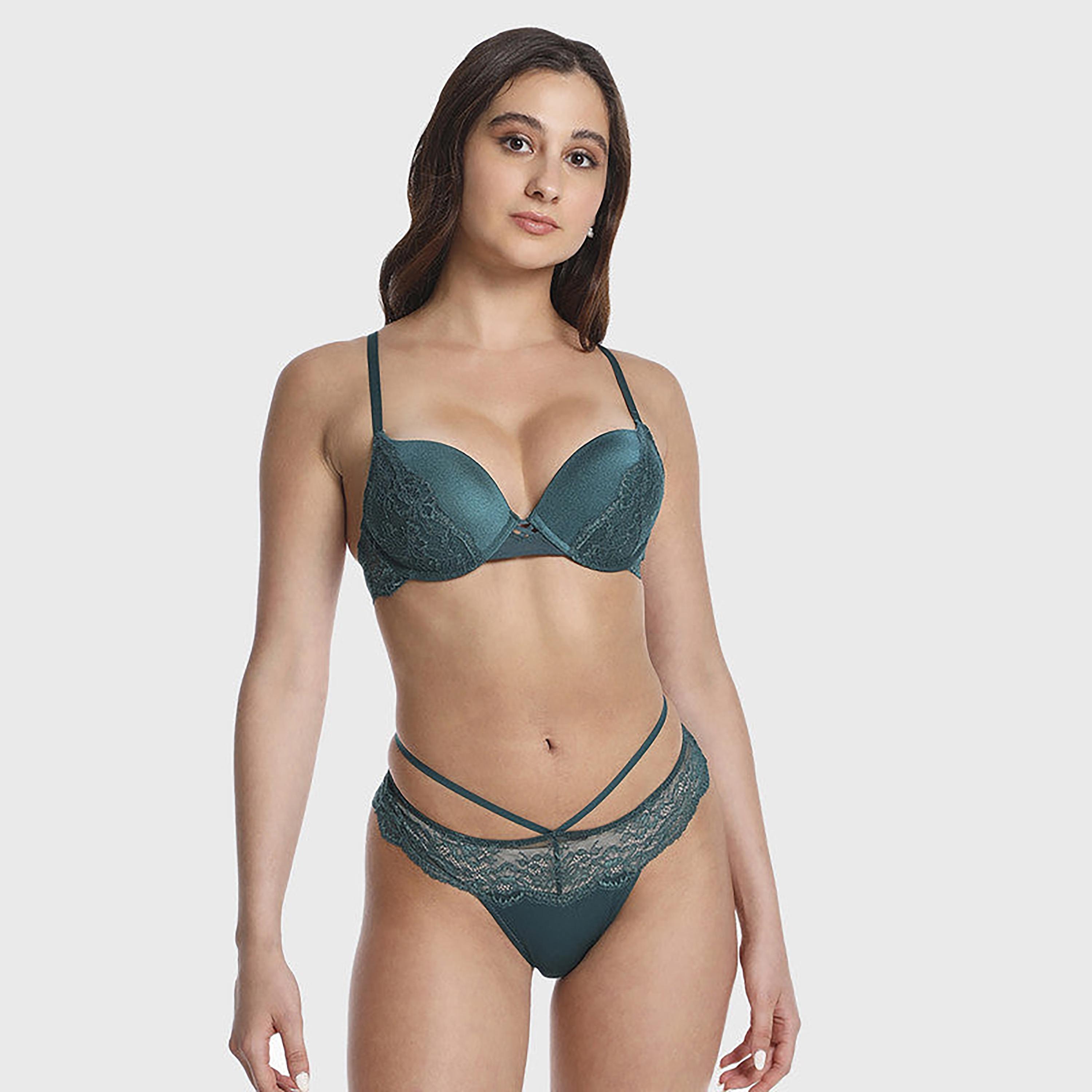 La Senza Low Coverage Deep Teal Women's Thong Briefs-women-clothing-lingerie-panties-image-2