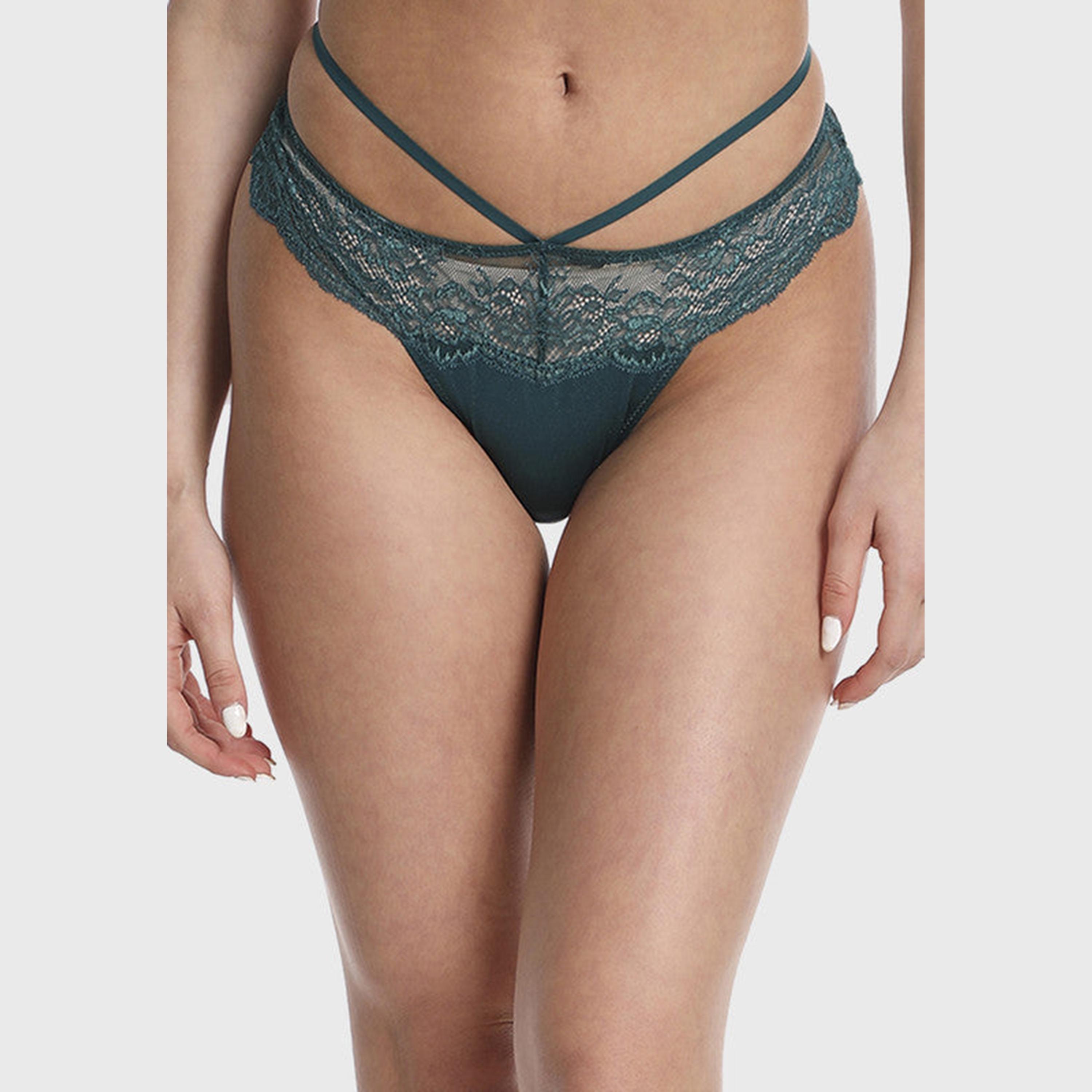La Senza Low Coverage Deep Teal Women's Thong Briefs-women-clothing-lingerie-panties-image-4