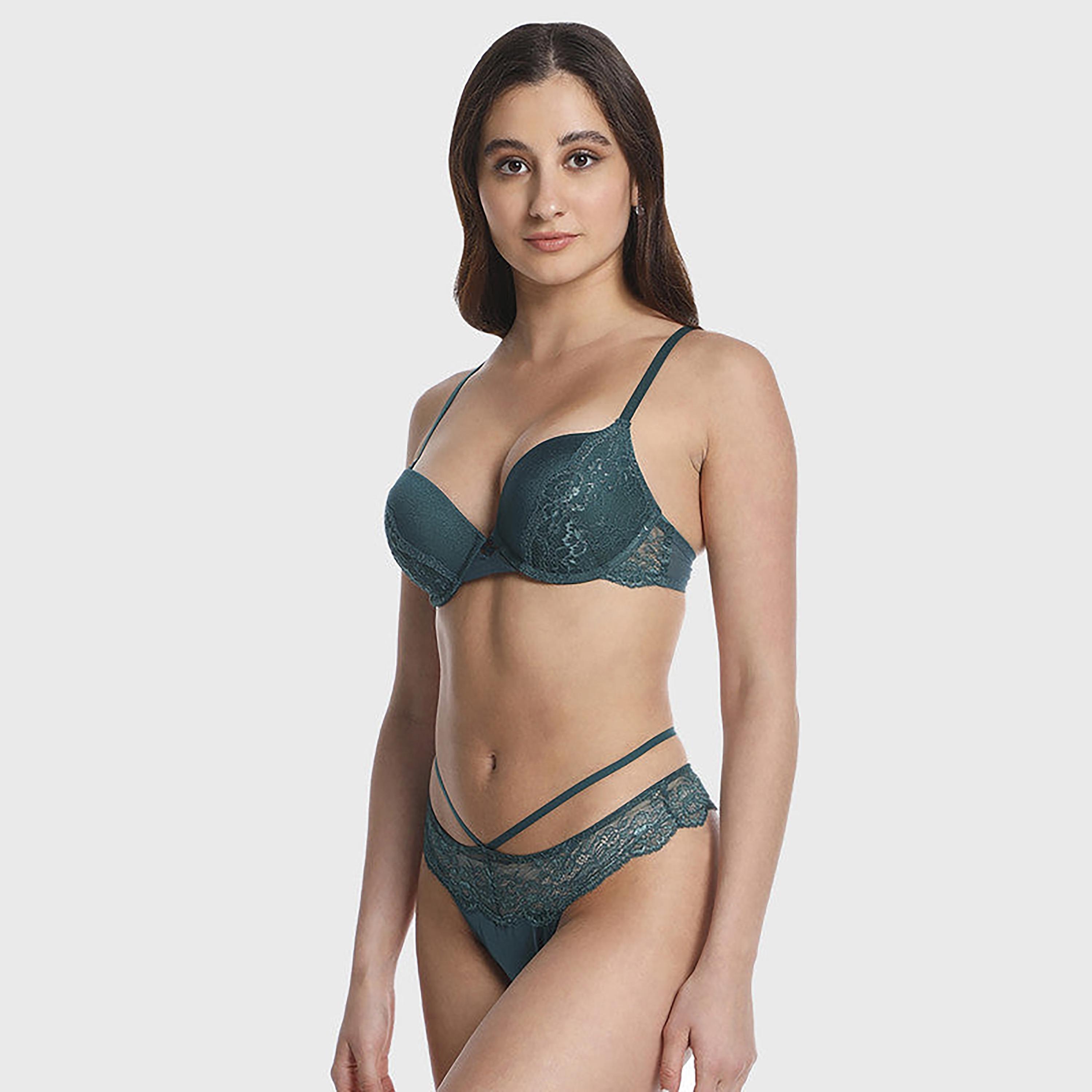 La Senza Low Coverage Deep Teal Women's Thong Briefs-women-clothing-lingerie-panties-image-6