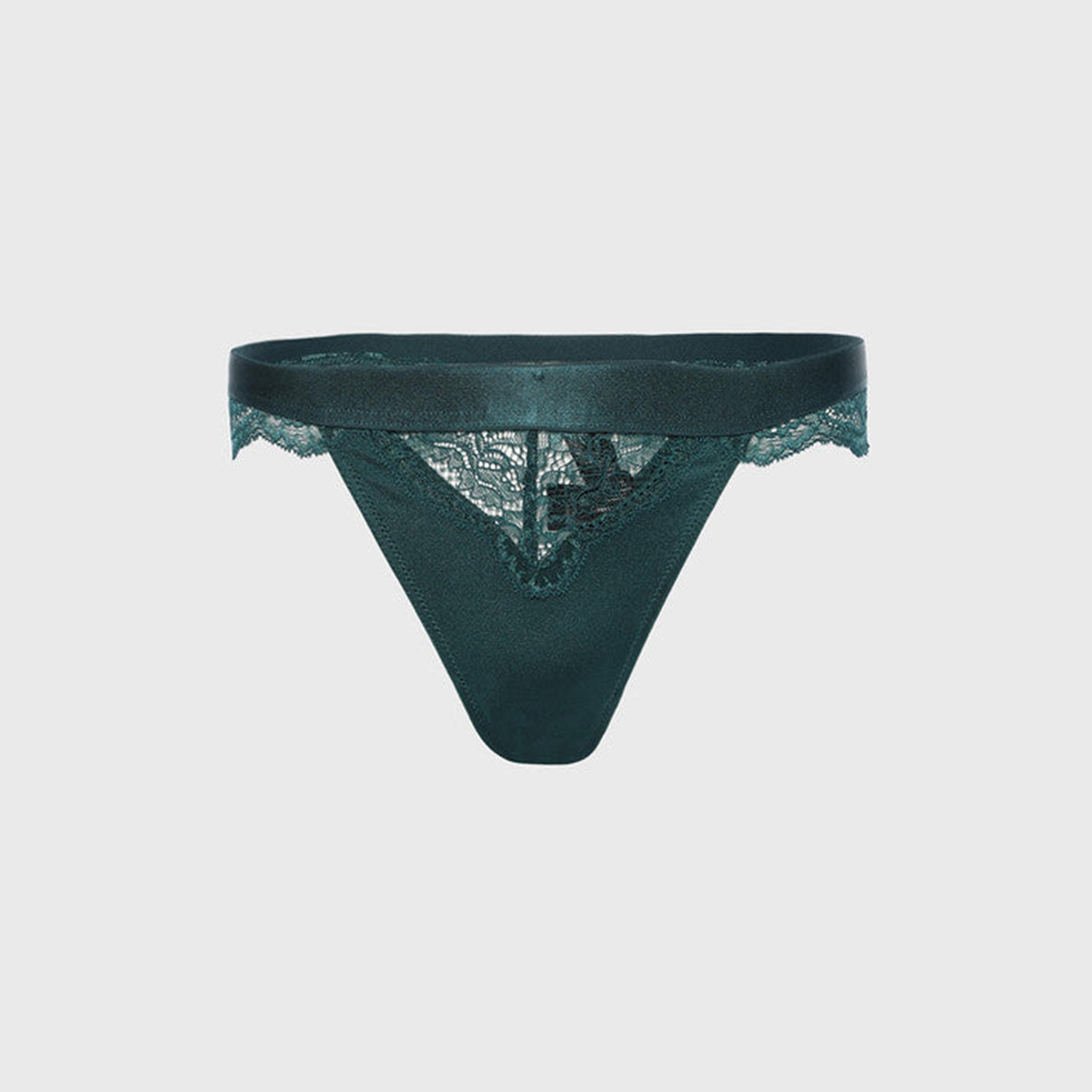La Senza Low Coverage Deep Teal Women's Thong Briefs-women-clothing-lingerie-panties-image-1