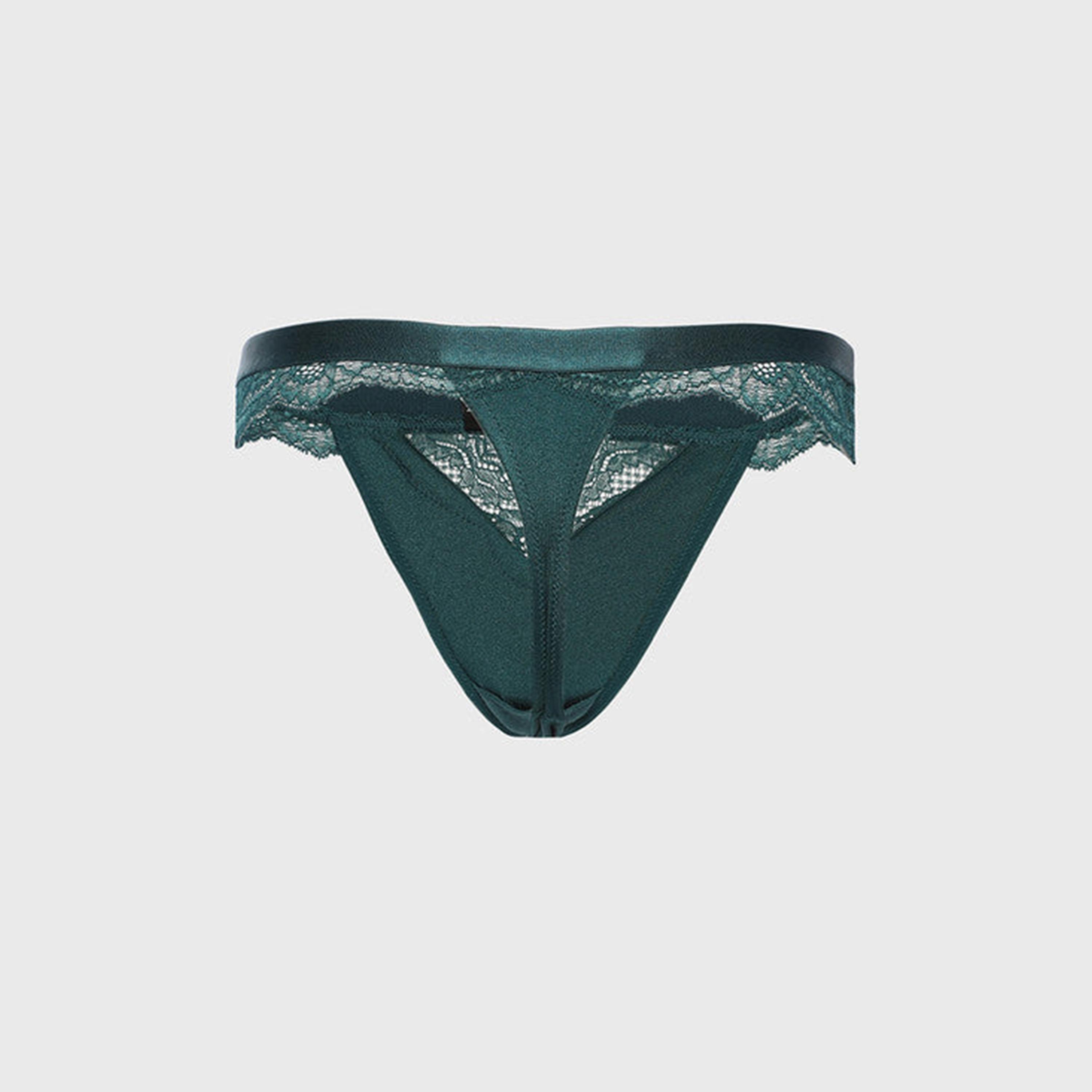 La Senza Low Coverage Deep Teal Women's Thong Briefs-women-clothing-lingerie-panties-image-3