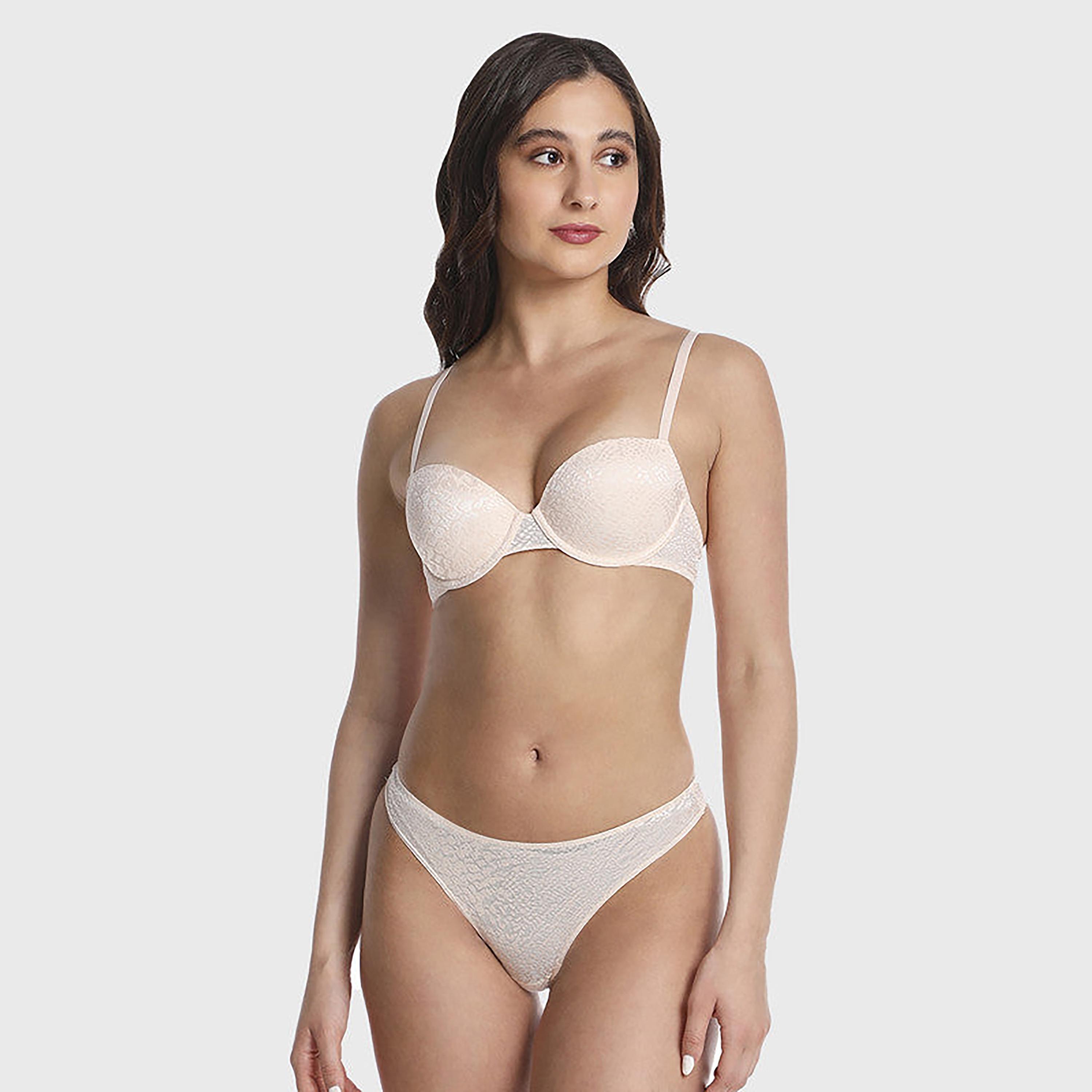 La Senza Low Coverage Trendy Cream Tan Women's Cheekini Briefs-women-clothing-lingerie-panties-image-2