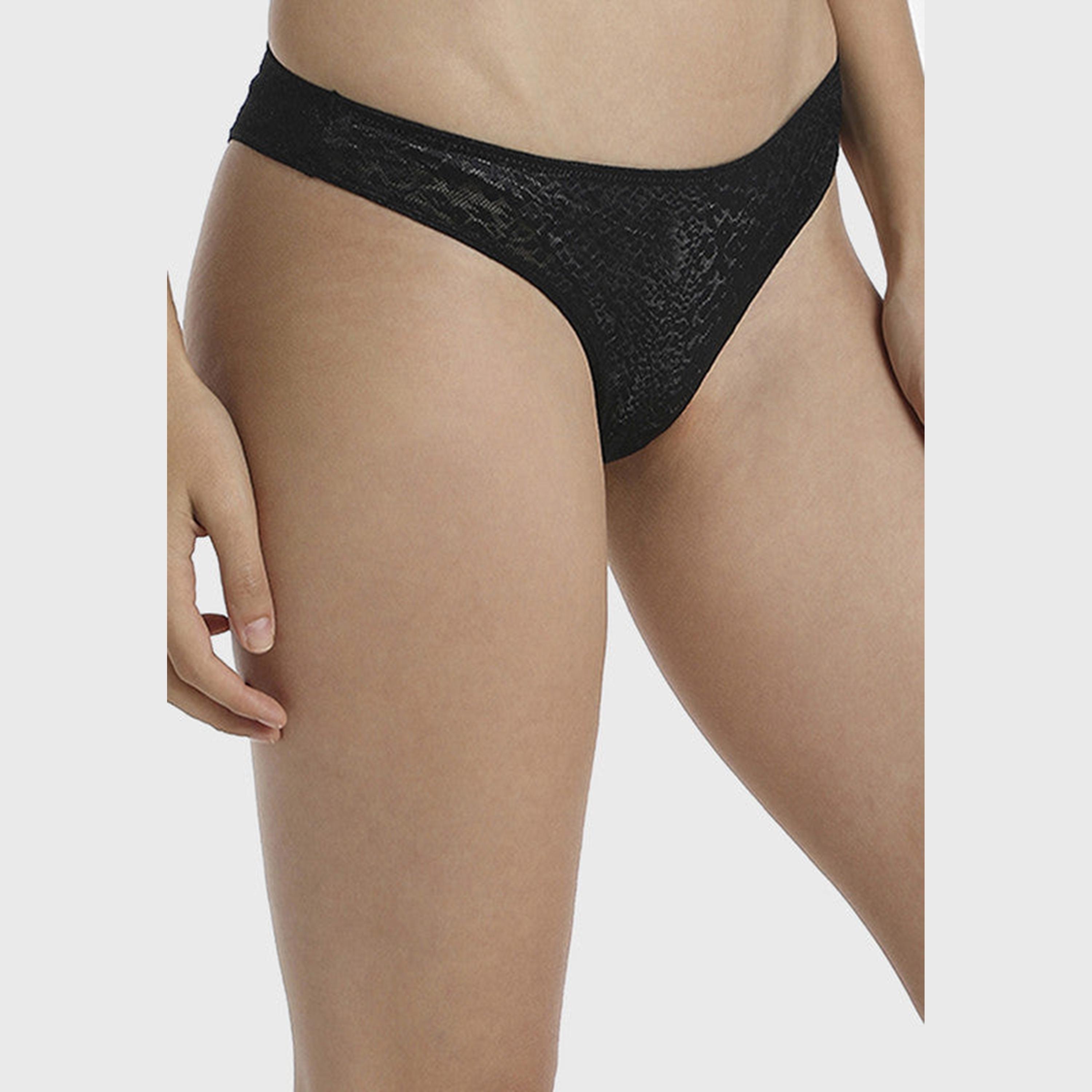 La Senza Low Coverage Trendy Black Women's Cheekini Briefs-women-clothing-lingerie-panties-image-4