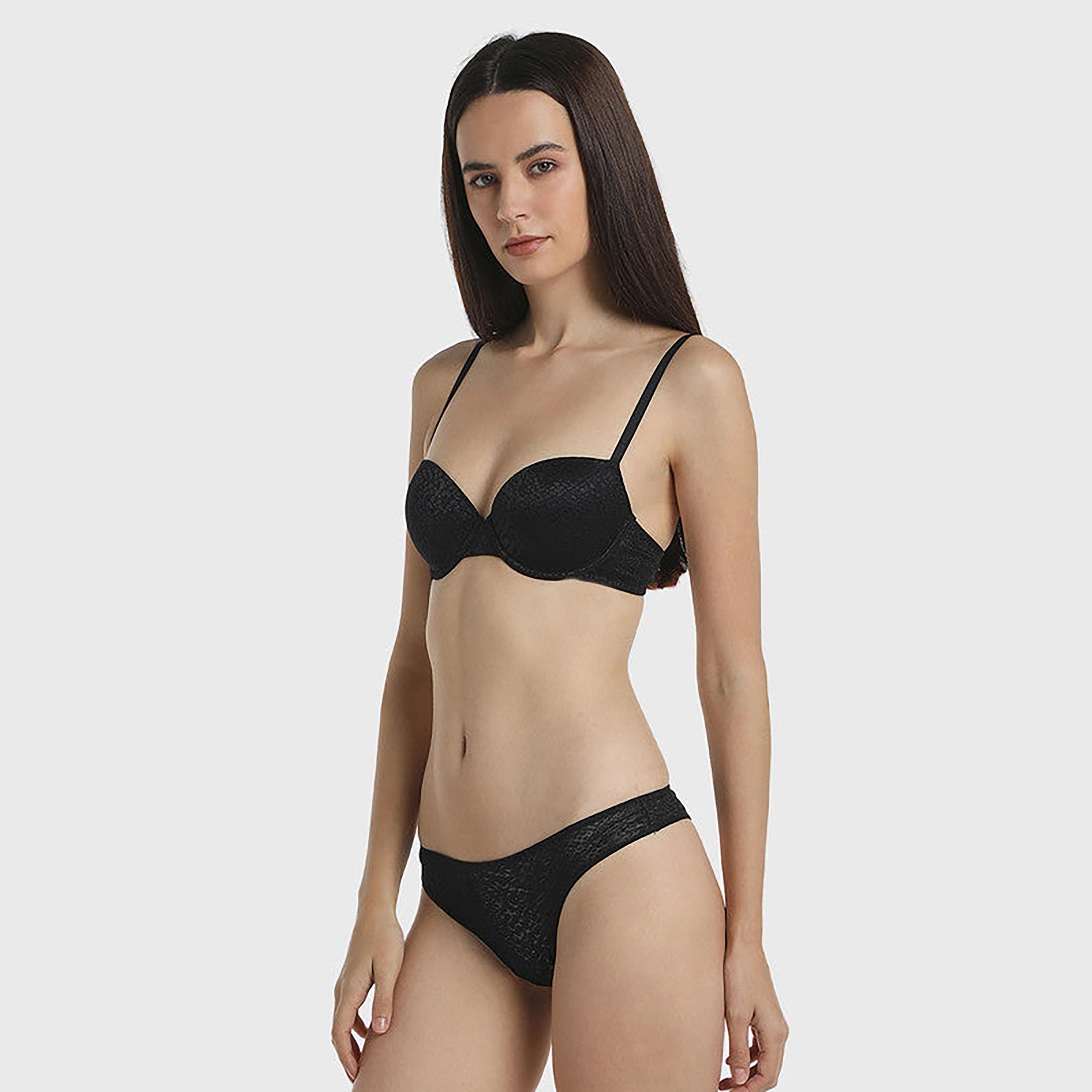 La Senza Low Coverage Trendy Black Women's Cheekini Briefs-women-clothing-lingerie-panties-image-6