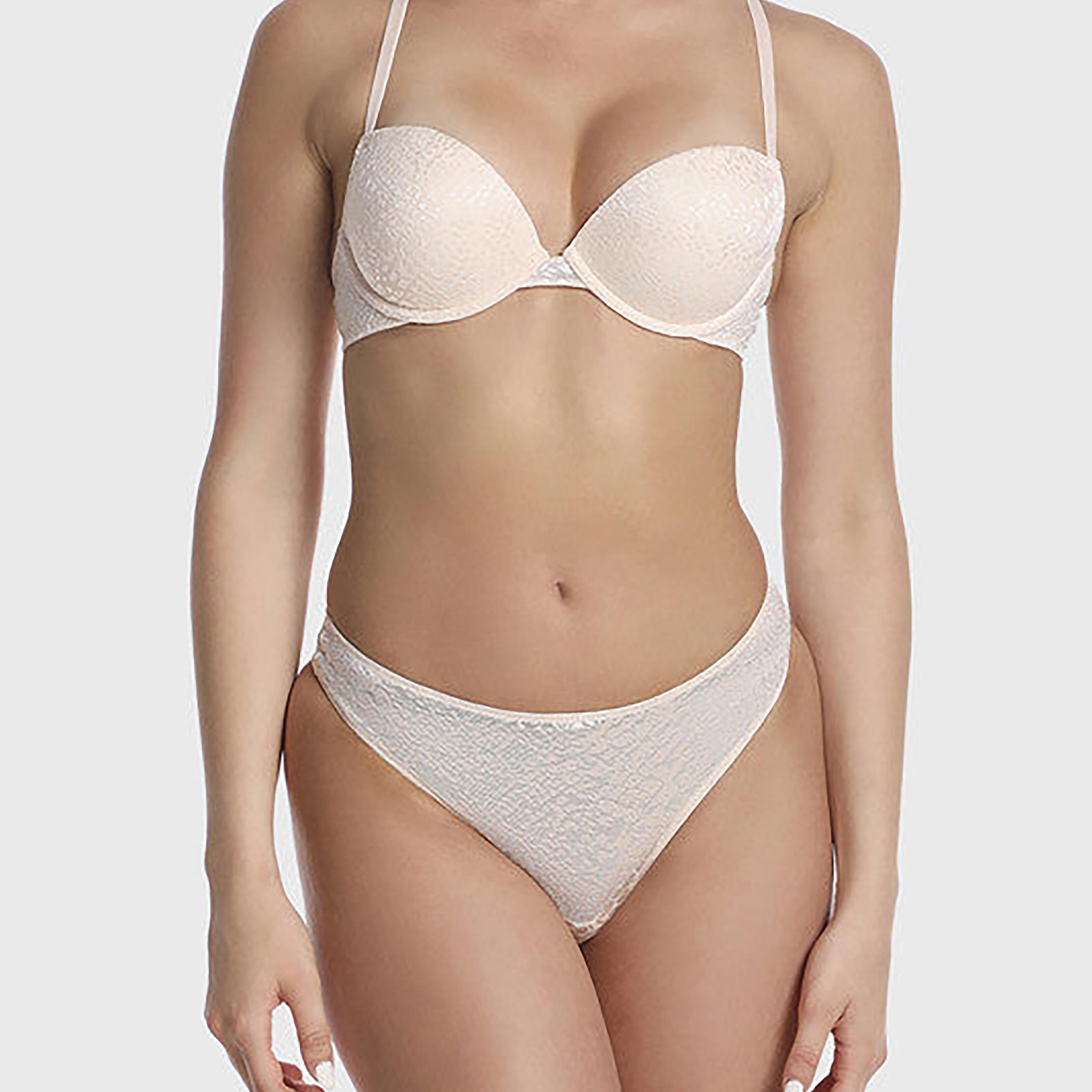 La Senza Low Coverage Trendy Cream Women's Thong Briefs-women-clothing-lingerie-panties-image-1
