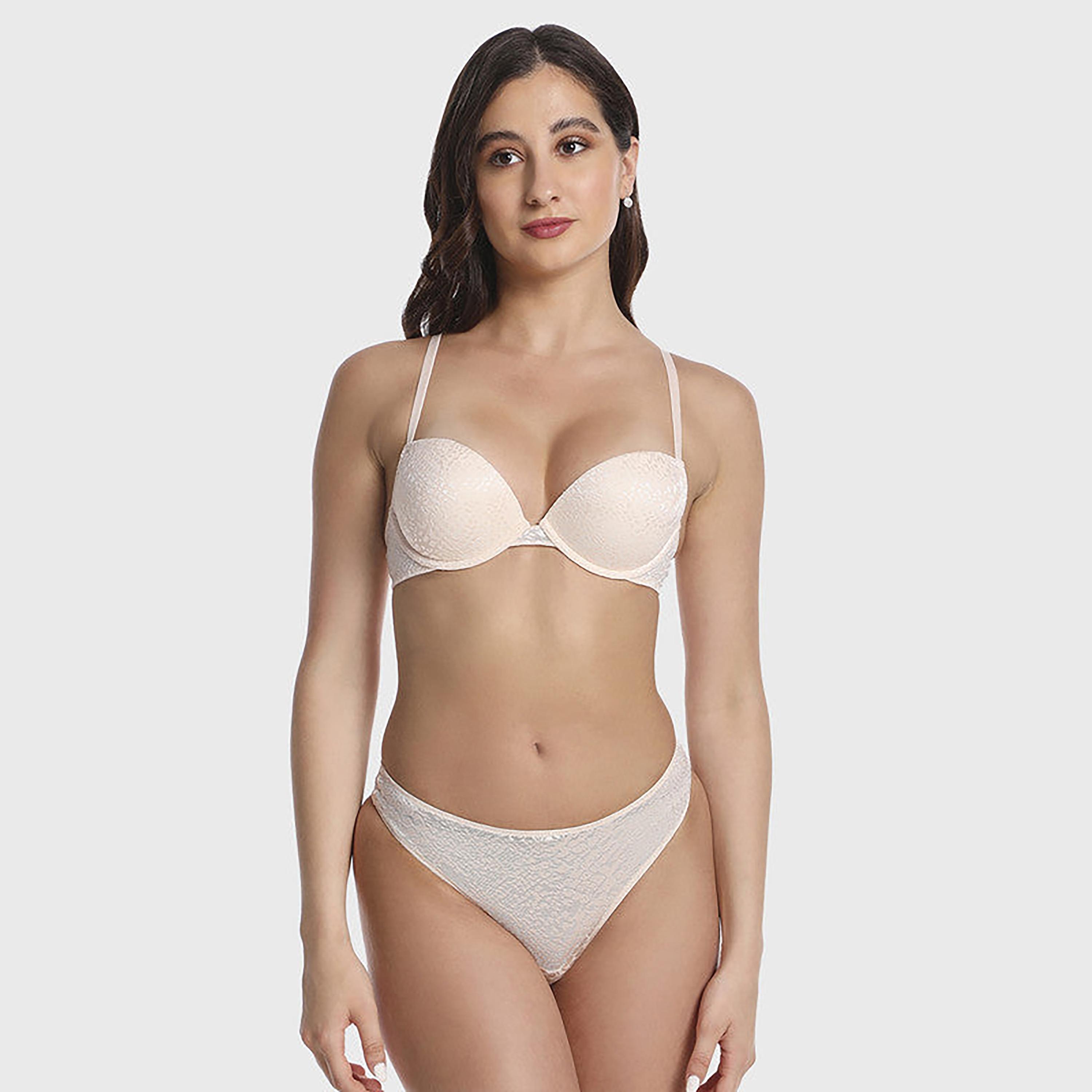 La Senza Low Coverage Trendy Cream Women's Thong Briefs-women-clothing-lingerie-panties-image-2