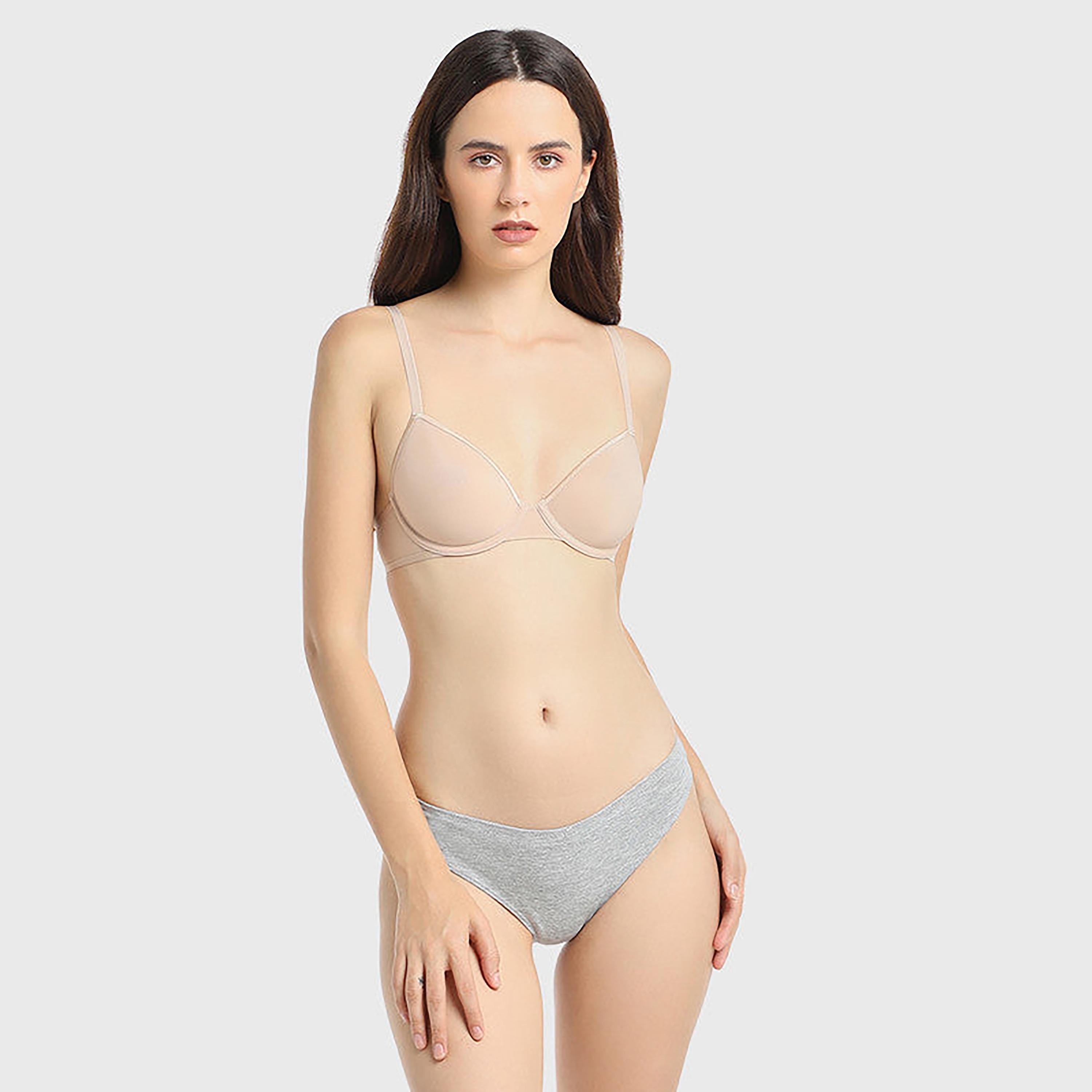 La Senza Low Coverage Light Grey Women's Cheeky Briefs-women-clothing-lingerie-panties-image-2