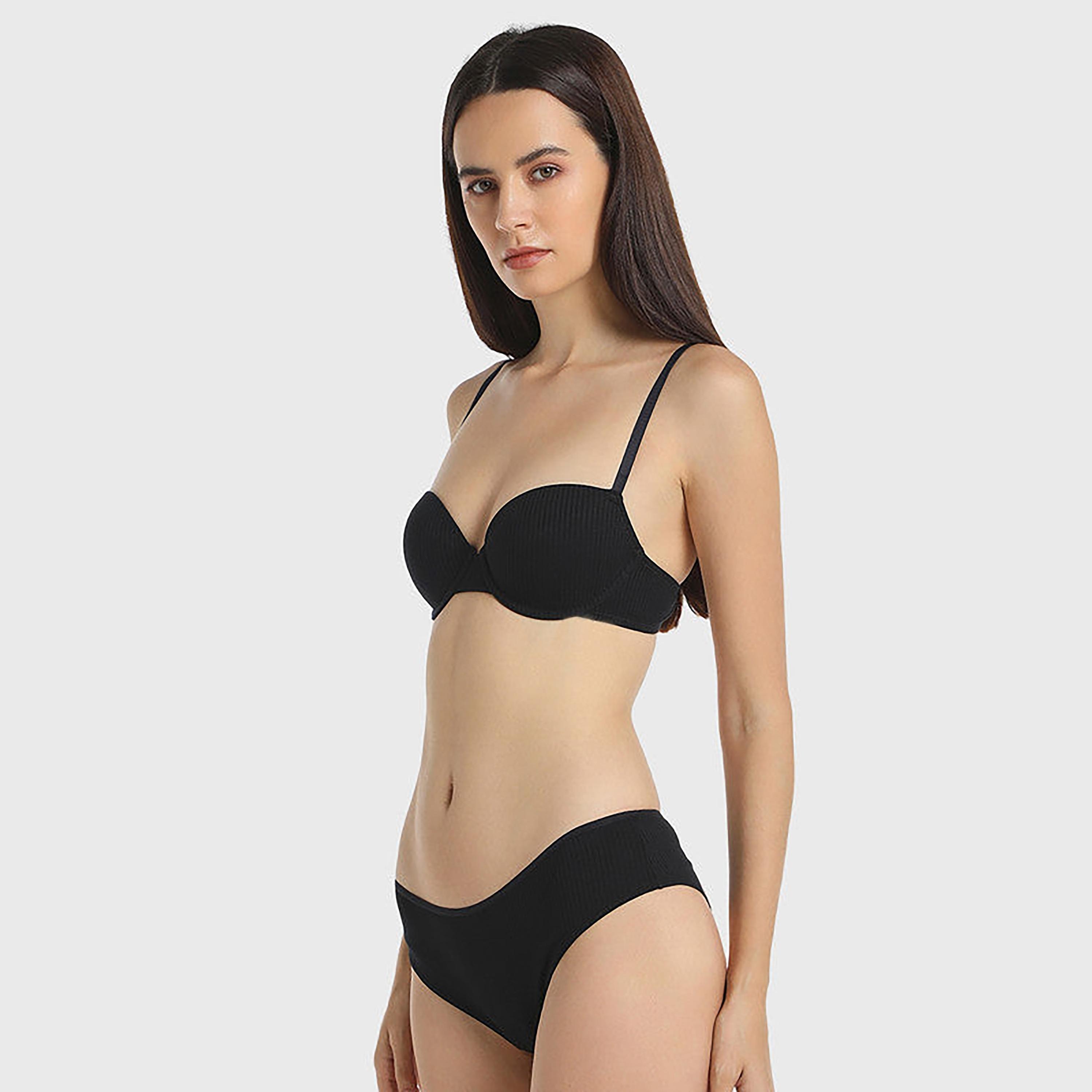 ملابس داخلية نسائية عصرية باللون الأسود من La Senza ذات تغطية متوسطة-women-clothing-lingerie-panties-image-6