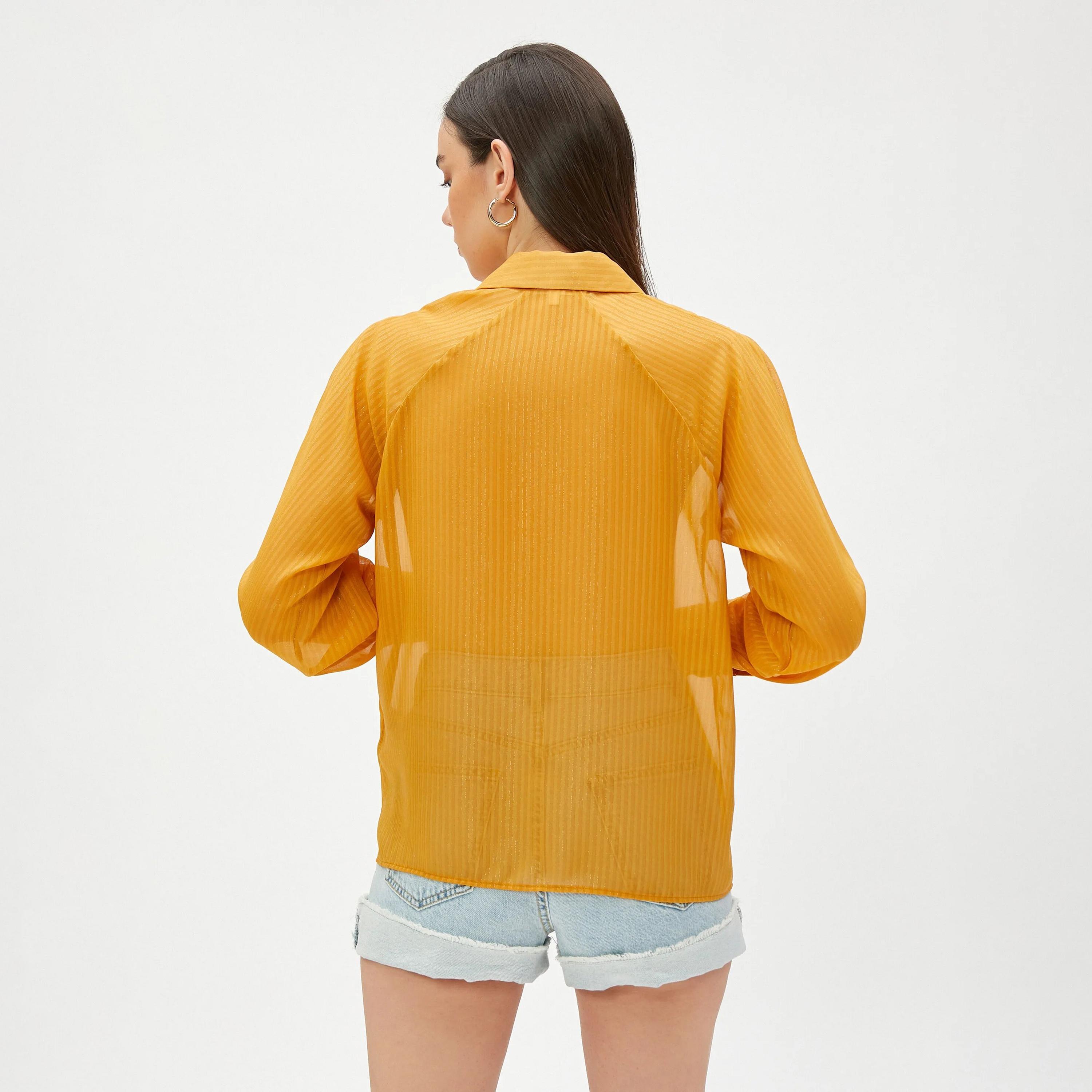 قميص نسائي مخطط باللون الأصفر من كوتون-women-clothing-shirtsandblouses-shirts-image-3