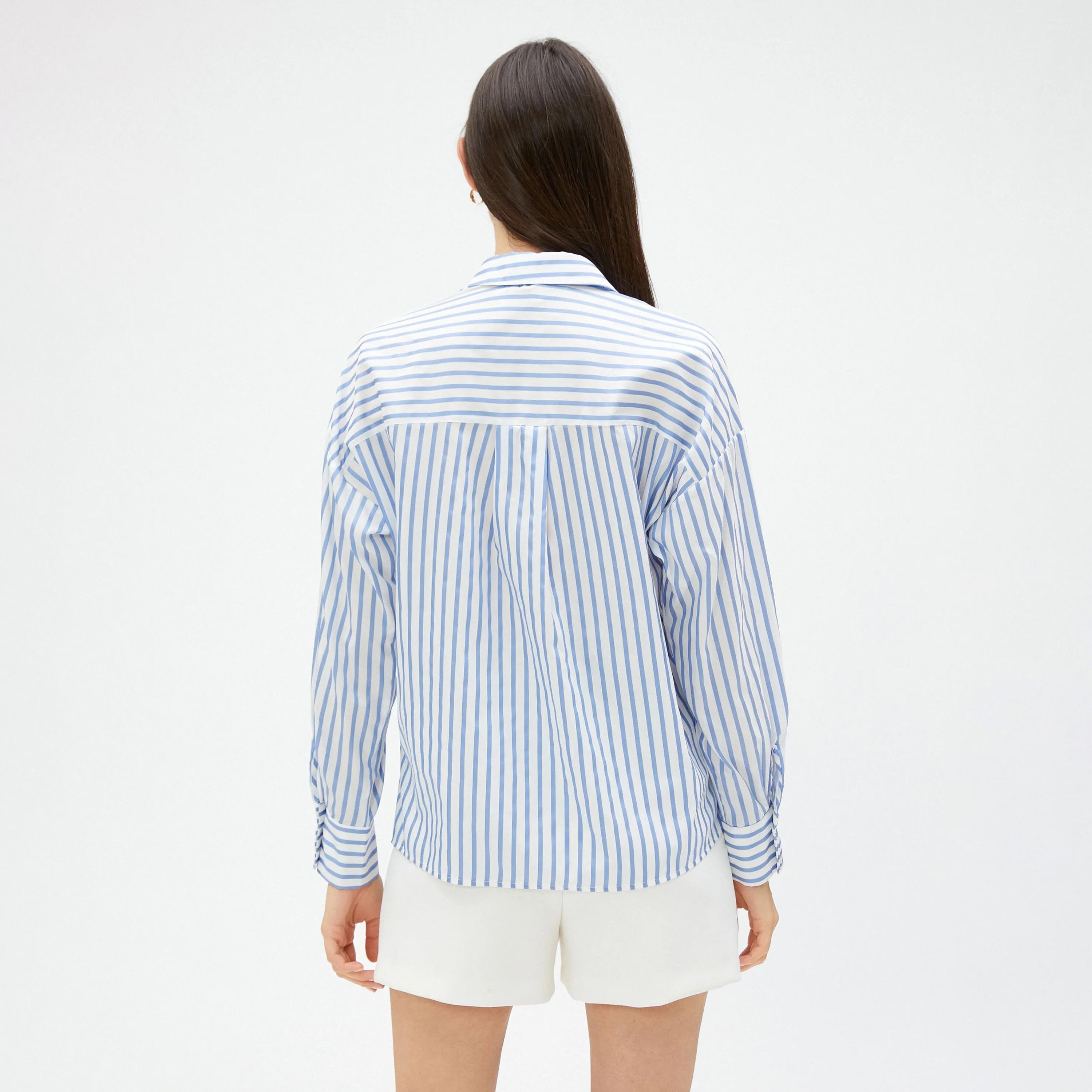 قميص نسائي مخطط باللون الأزرق من كوتون-women-clothing-shirtsandblouses-shirts-image-3