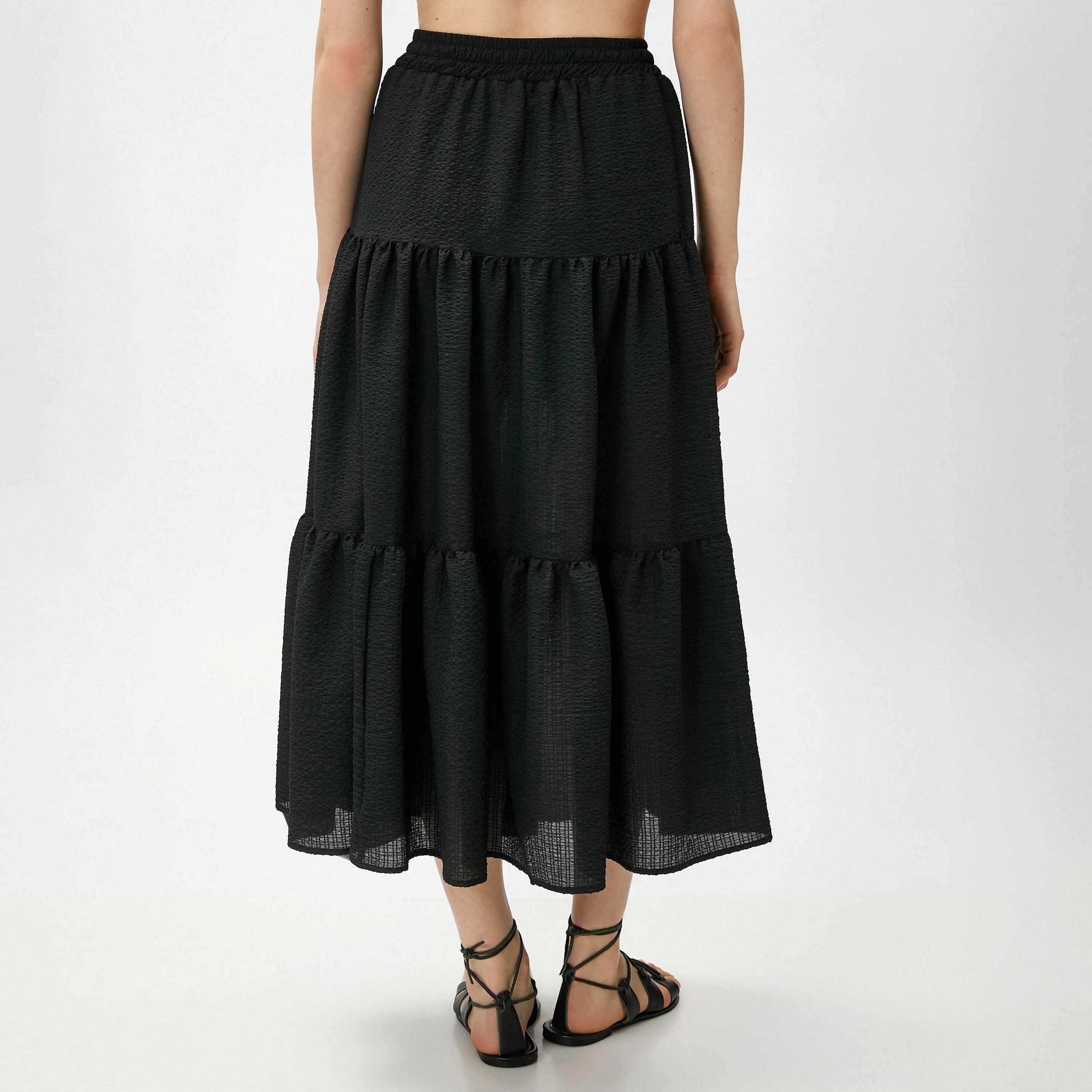 تنورة نسائية بخصر مطاطي منقوش من كوتون-women-clothing-bottoms-skirts-image-3