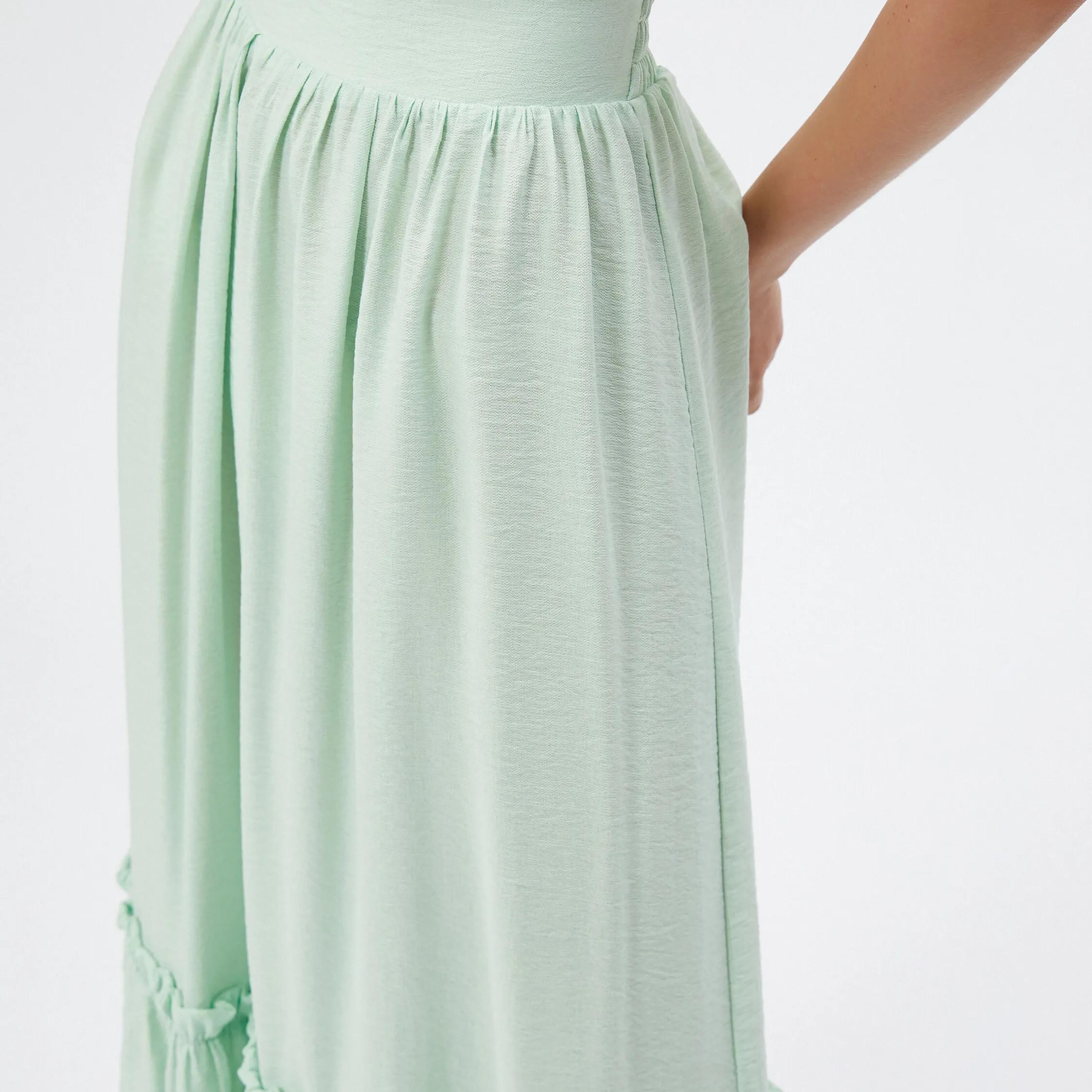 KOTON Green Elasticated Waist Women's Skirt-women-clothing-bottoms-skirts-image-4