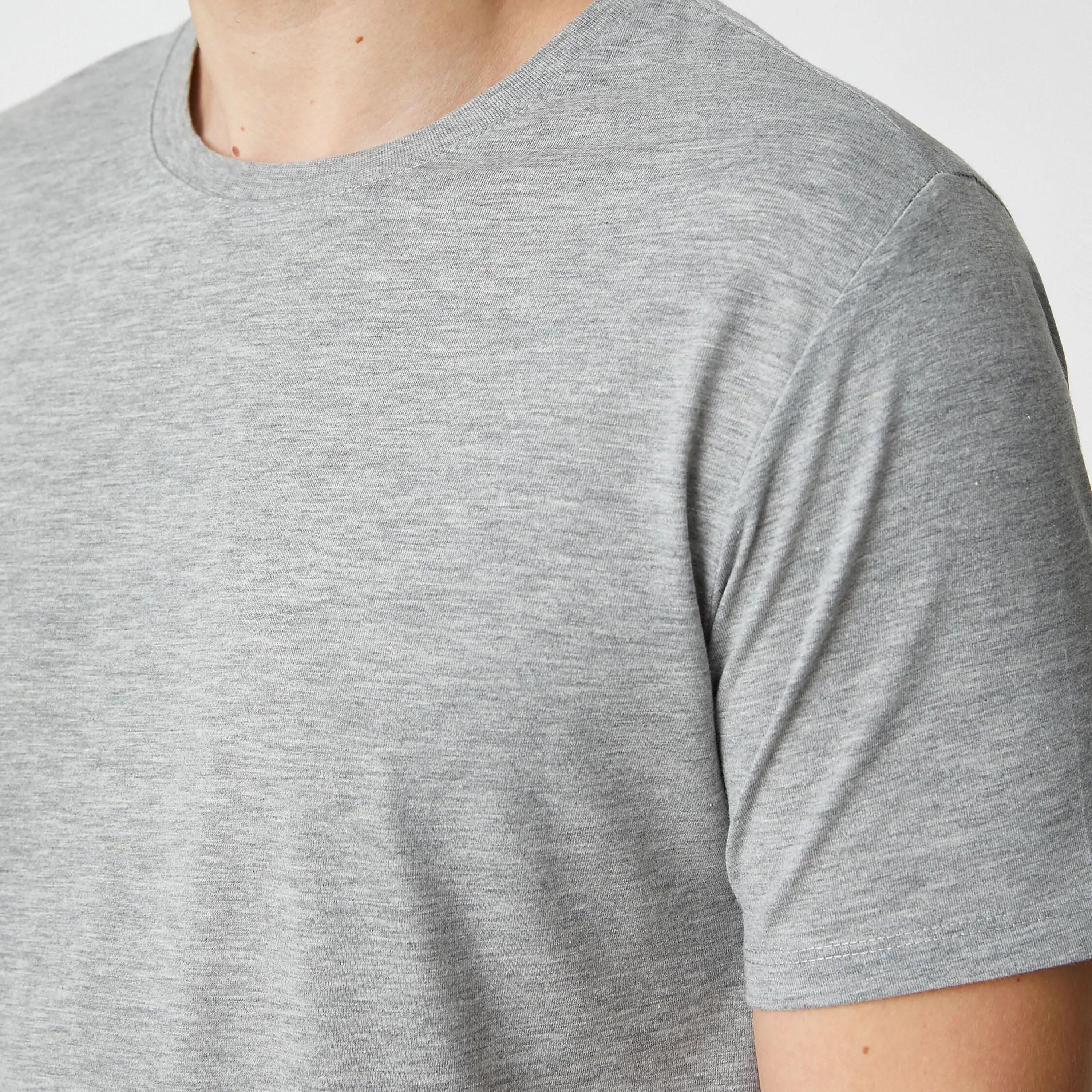 تيشيرت رجالي بأكمام قصيرة وياقة دائرية هيذر من كوتون.-men-clothing-tshirtsandpolos-tshirts-image-3
