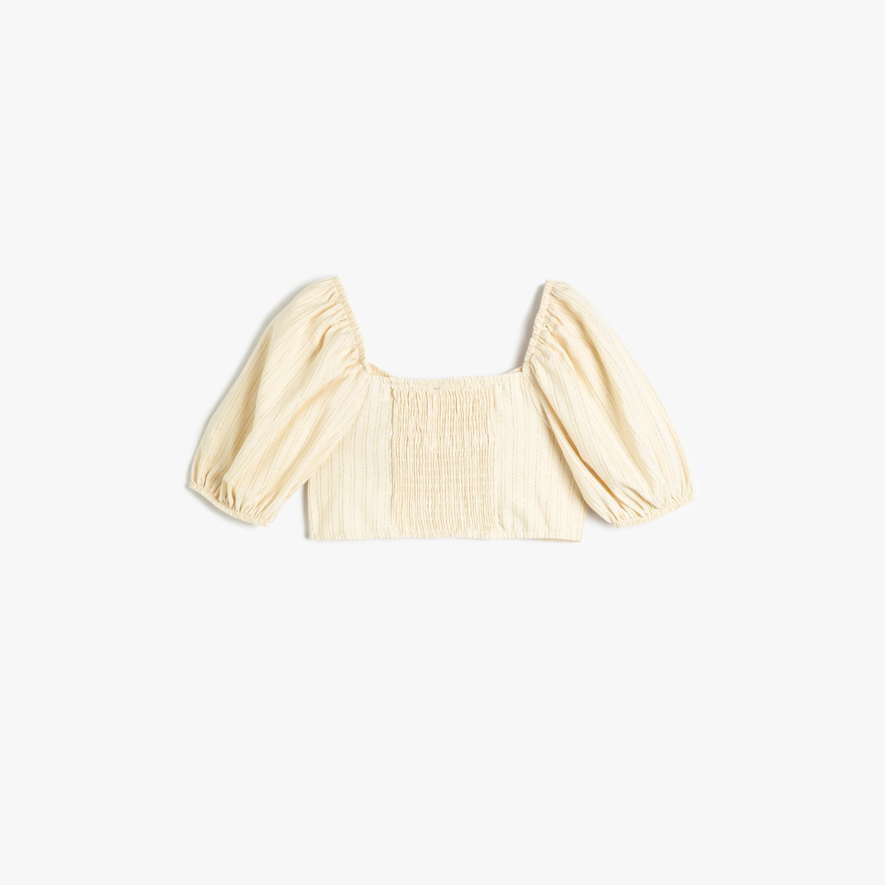 Koton Short Sleeves Square Neck Solid Blouse-girls-clothing-blousesandshirts-image-5