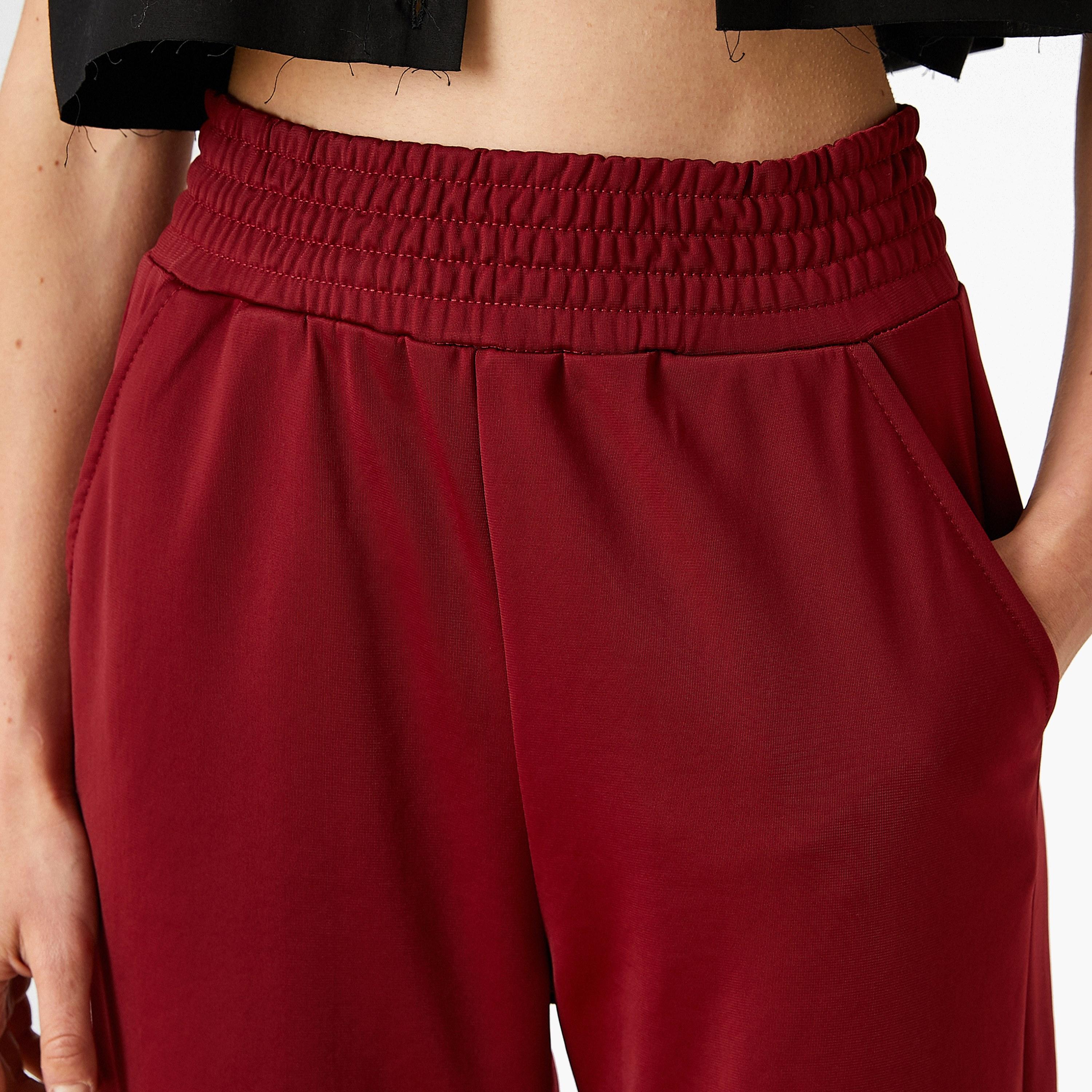 KOTON Red Elasticated Waist Cuffed Women's Sweatpants-women-clothing-joggers-image-3