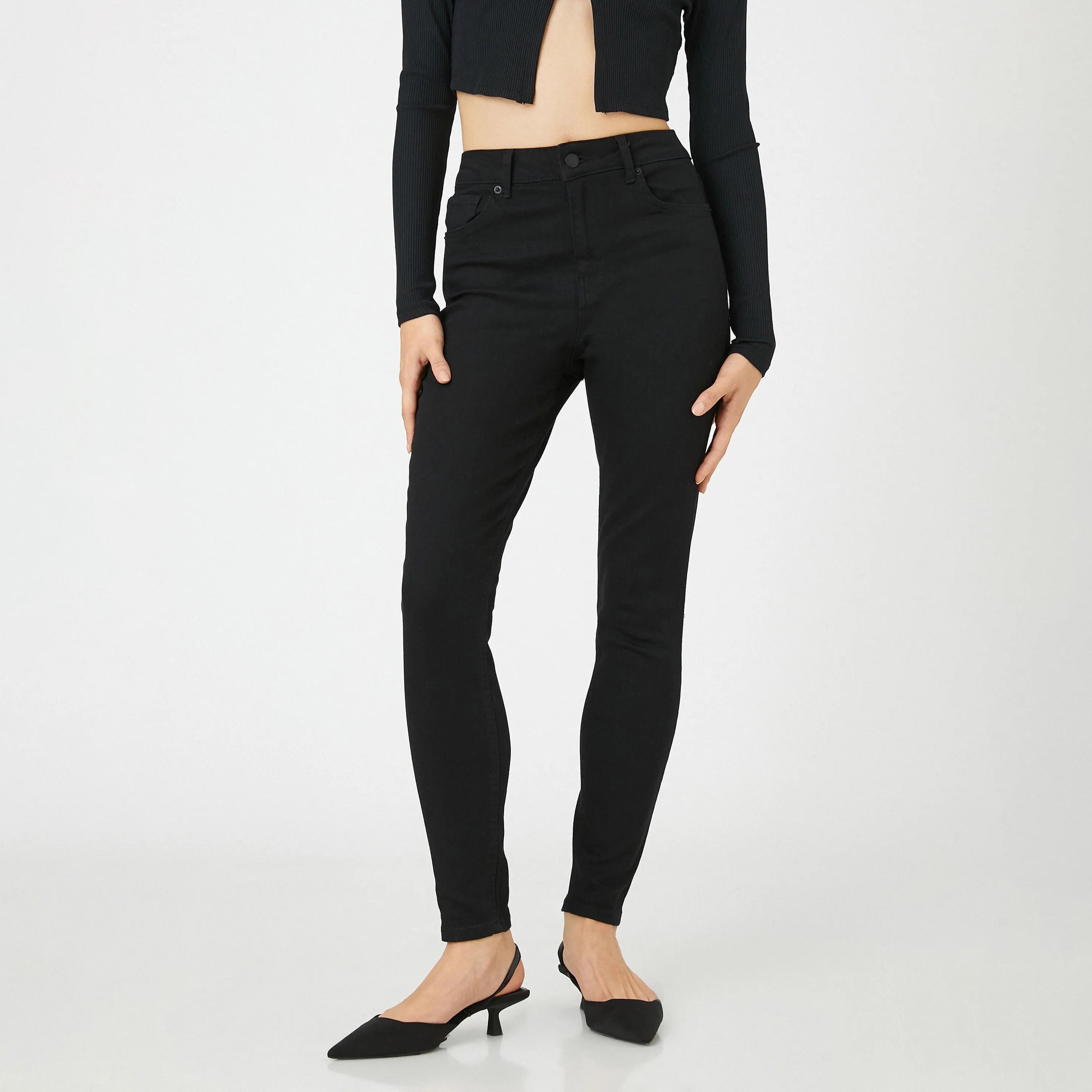 KOTON Skinny Fit Plain High-Rise Women's Jeans-women-clothing-bottoms-jeans-image-1
