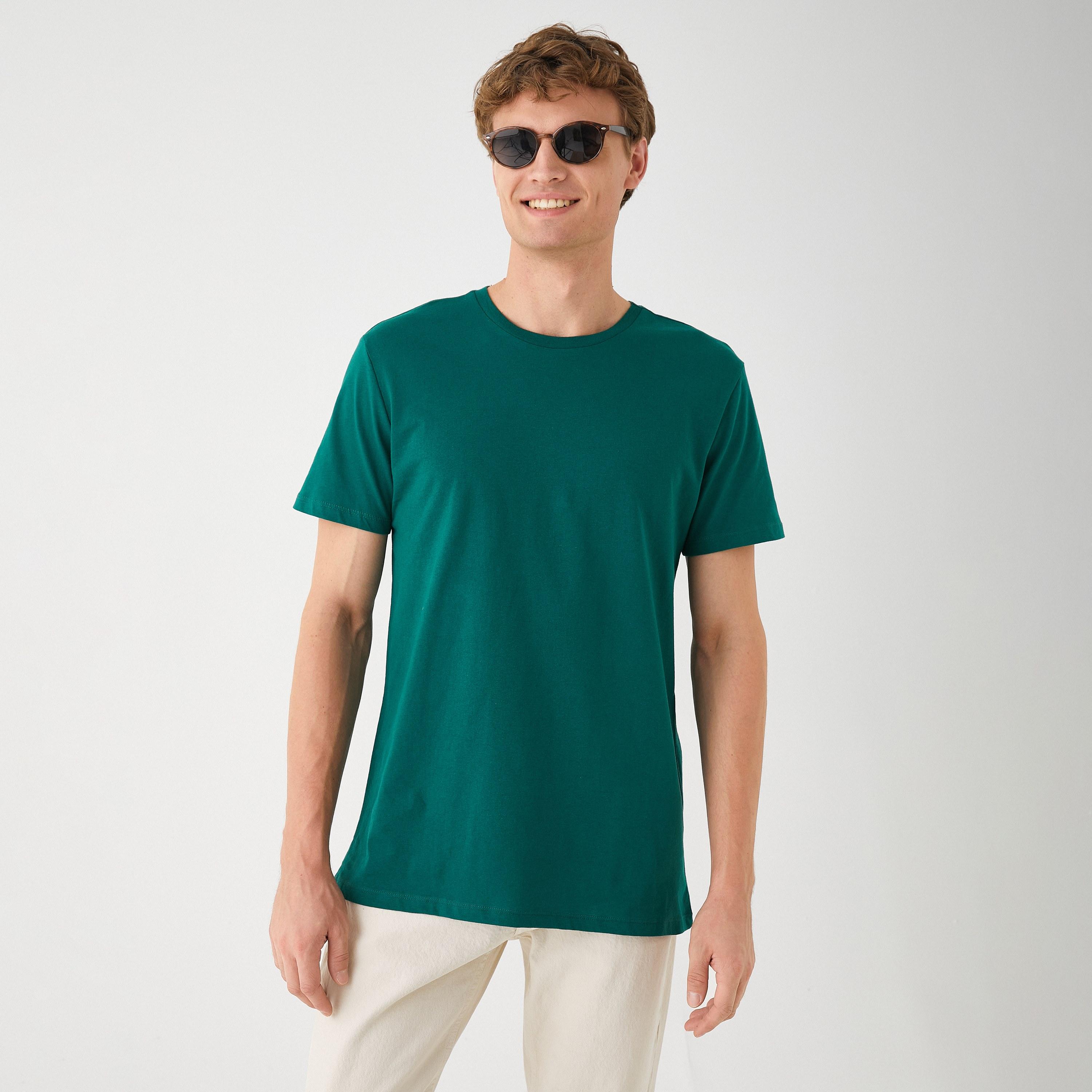 KOTON Plain Crew Neck Short Sleeves Men's T-Shirt-men-clothing-tshirtsandpolos-tshirts-image-1