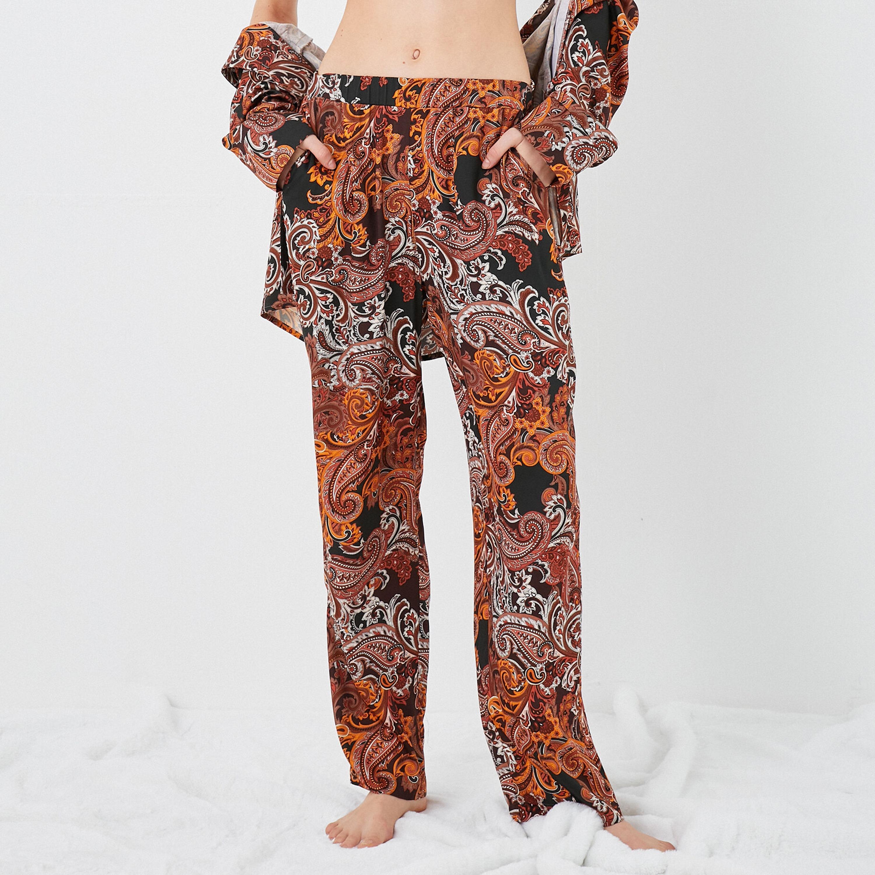 KOTON Paisley Print Mid-Rise Elasticated Waist Women's Pyjama-women-clothing-nightwear-pyjamas-bottoms-image-1