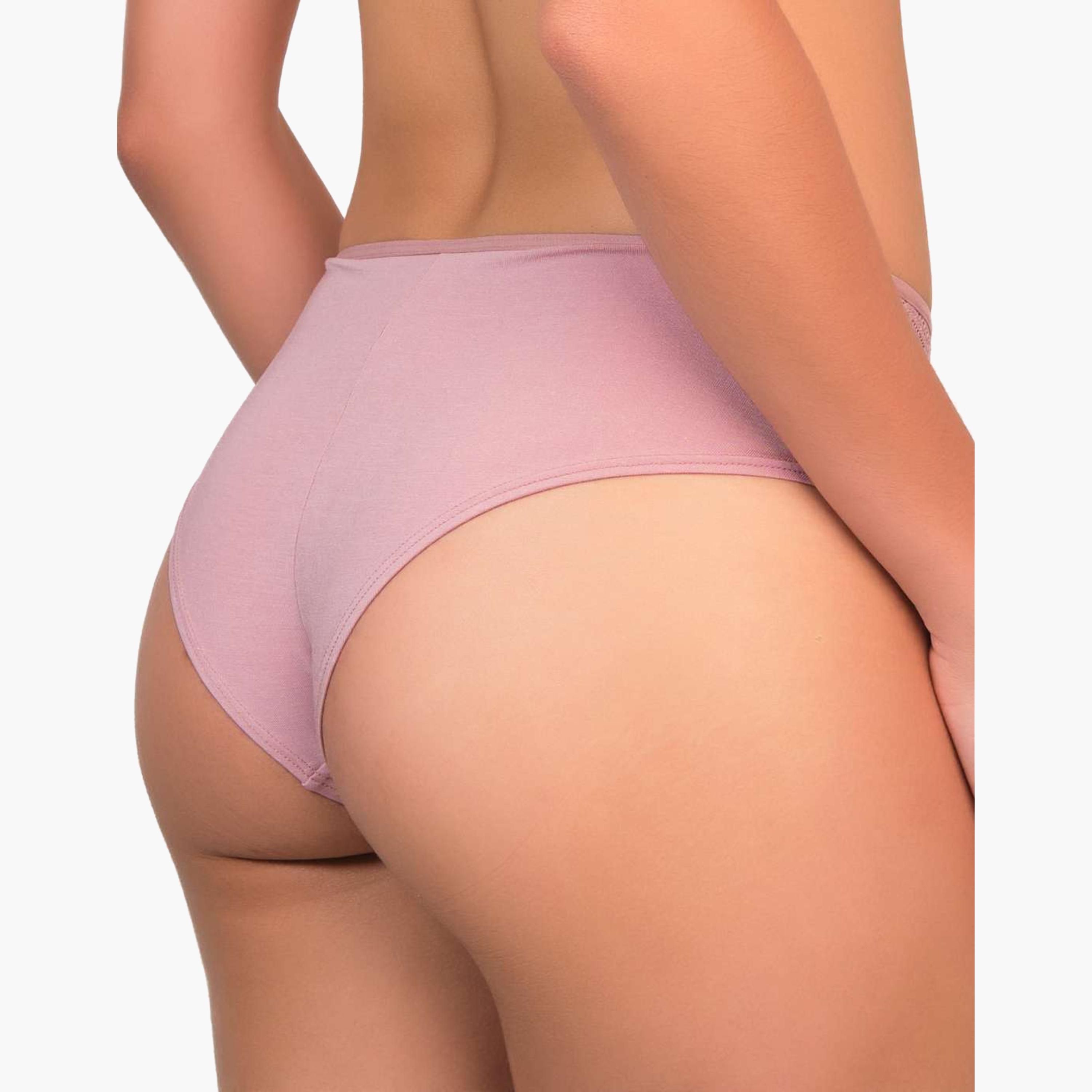 سراويل داخلية نسائية تشيكي فائقة النعومة باللون الوردي من الدانتيل بتغطية كاملة من لا سنزا-women-clothing-lingerie-panties-image-3