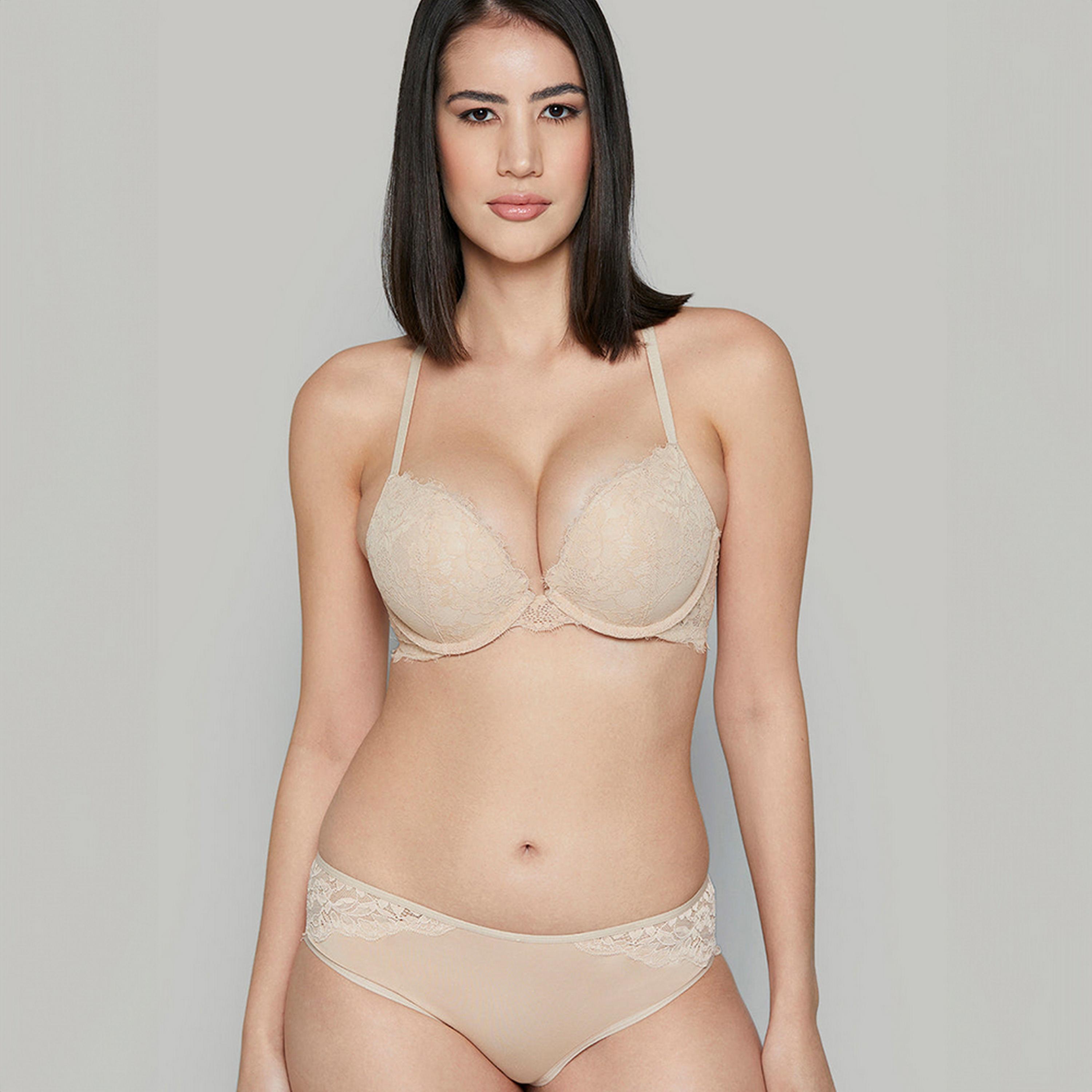 سروال داخلي نسائي بيكيني دانتيل بيج عصري بتغطية متوسطة من لا سنزا-women-clothing-lingerie-panties-image-2