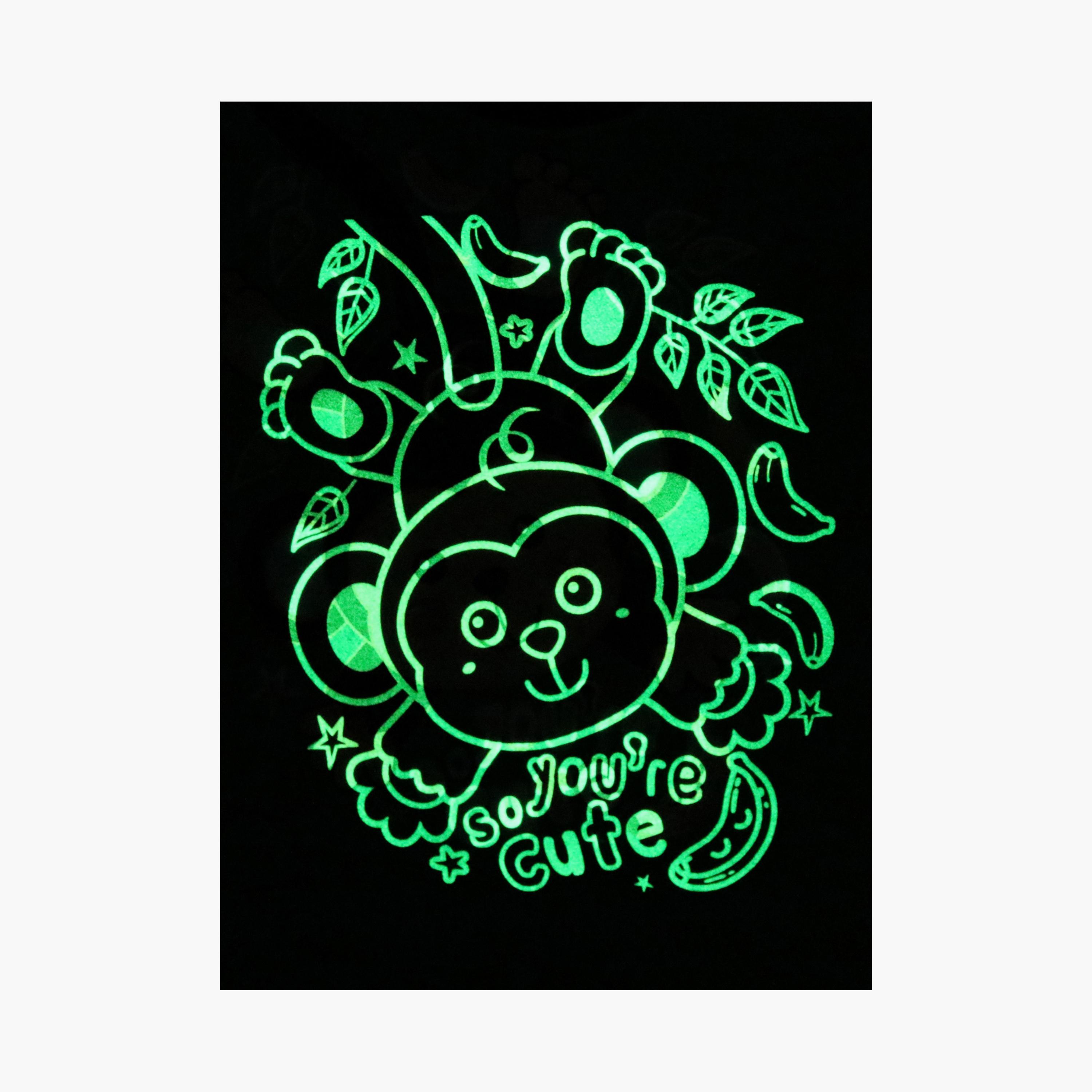 Babyqlo Cotton Monkey Printed Long Sleeves Glow T-Shirt & Pyjamas Set-baby-boys-clothing-nightwear-pyjamasets-image-7