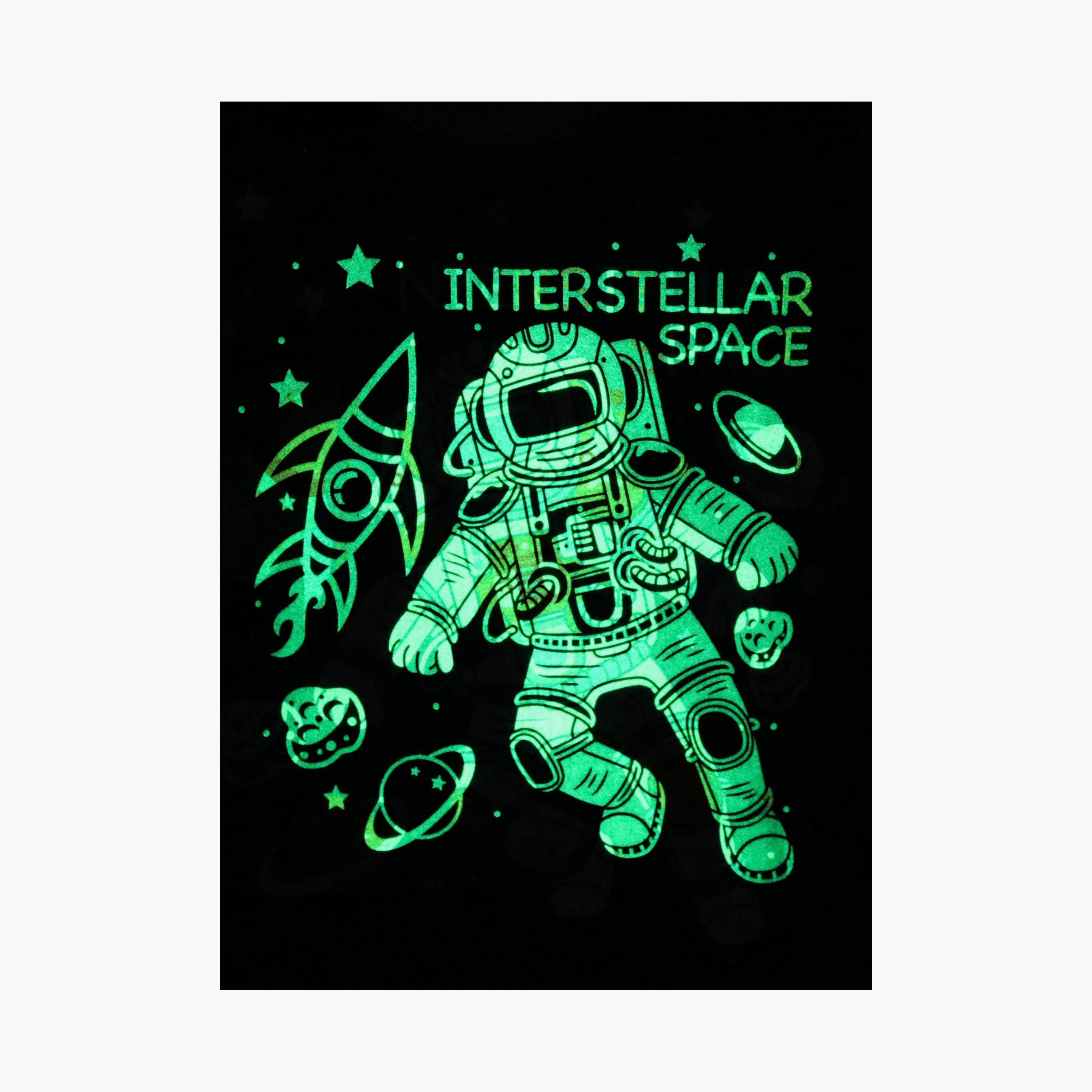 Babyqlo Cotton Space Astronaut Printed Long Sleeves Glow T-Shirt & Pyjamas Set-baby-boys-clothing-nightwear-pyjamasets-image-7