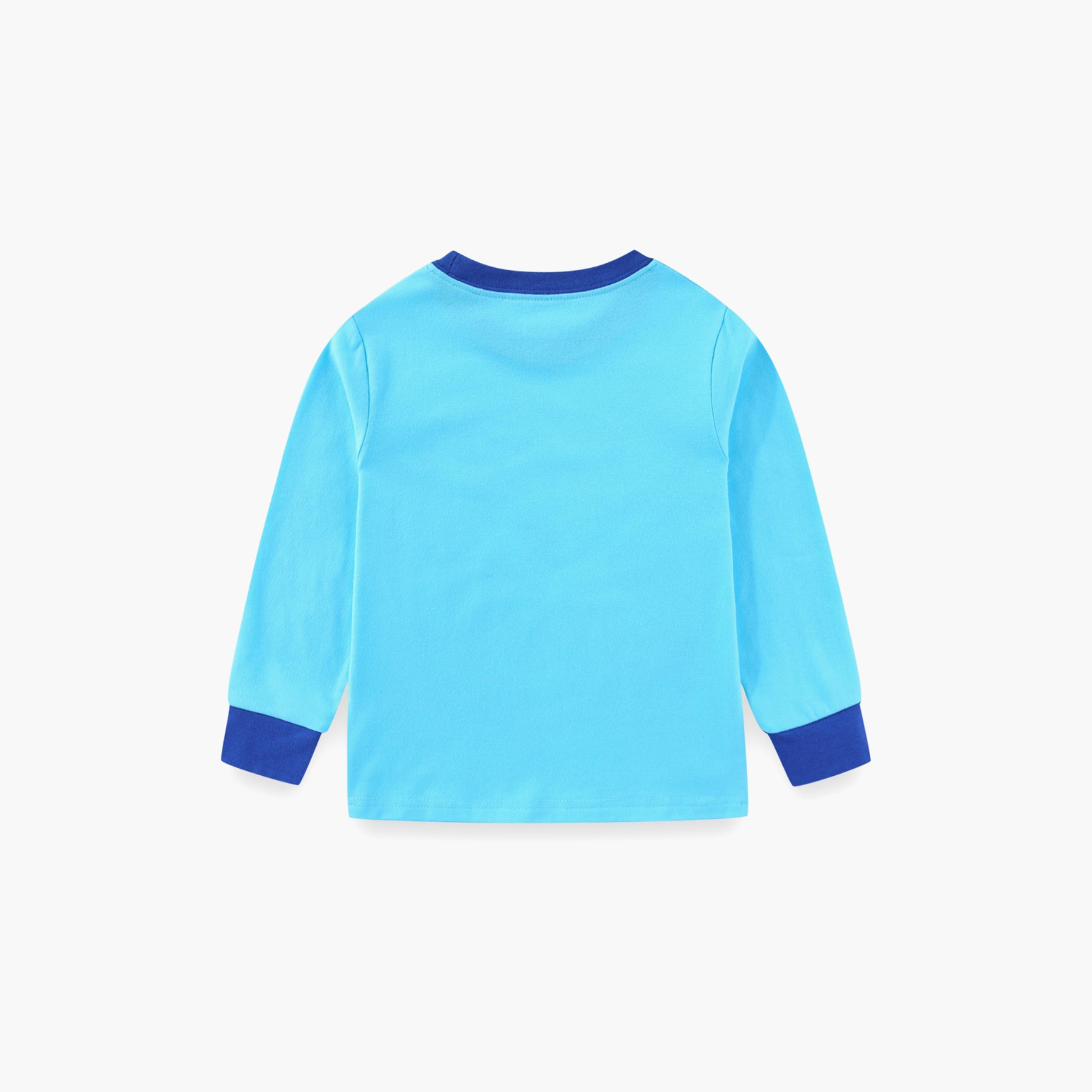Babyqlo Cotton Shark Attack Printed Long Sleeves Glow T-Shirt & Pyjamas Set-baby-boys-clothing-nightwear-pyjamasets-image-5