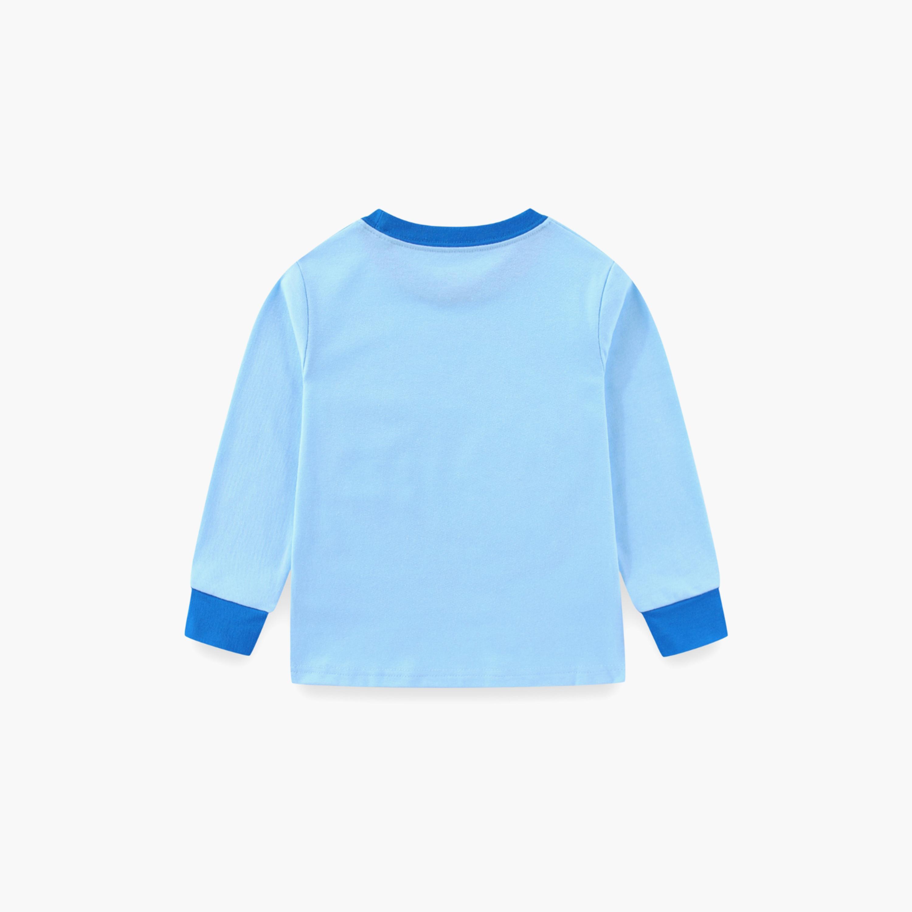 Babyqlo Cotton Music Monkey Printed Long Sleeves Glow T-Shirt & Pyjamas Set-baby-boys-clothing-nightwear-pyjamasets-image-5