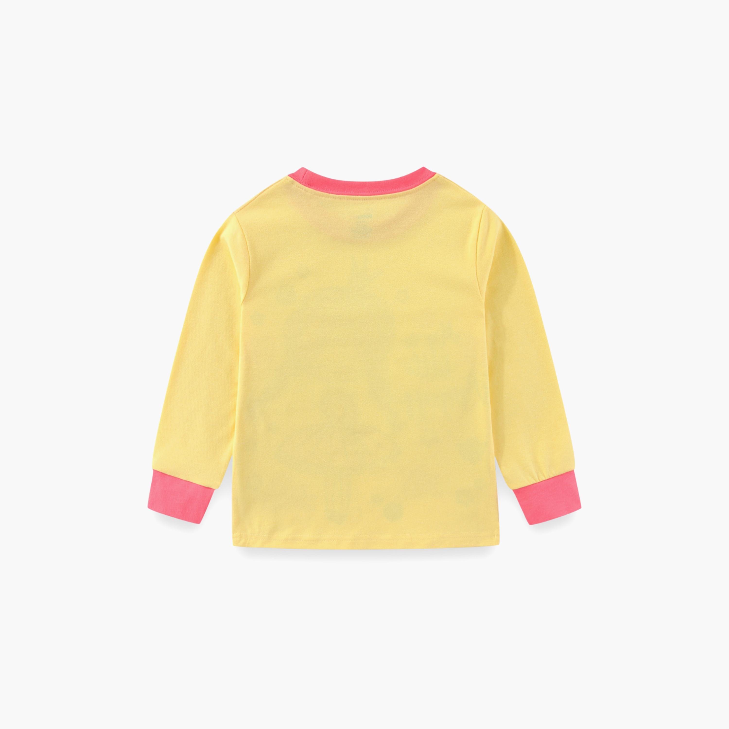 Babyqlo Cotton Little Princess Printed Long Sleeves Glow T-Shirt & Pyjamas Set-baby-girls-clothing-nightwear-pyjamasets-image-5