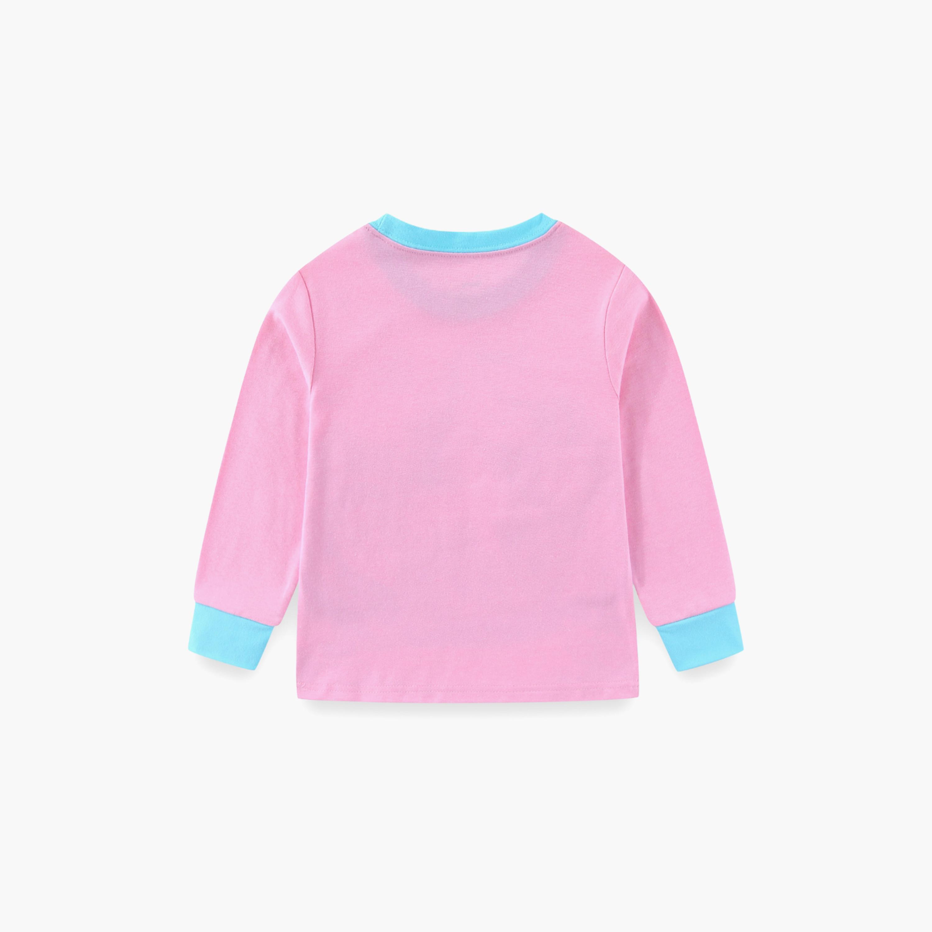 Babyqlo Cotton Magical Unicorn Printed Long Sleeves Glow T-Shirt & Pyjamas Set-baby-girls-clothing-nightwear-pyjamasets-image-5