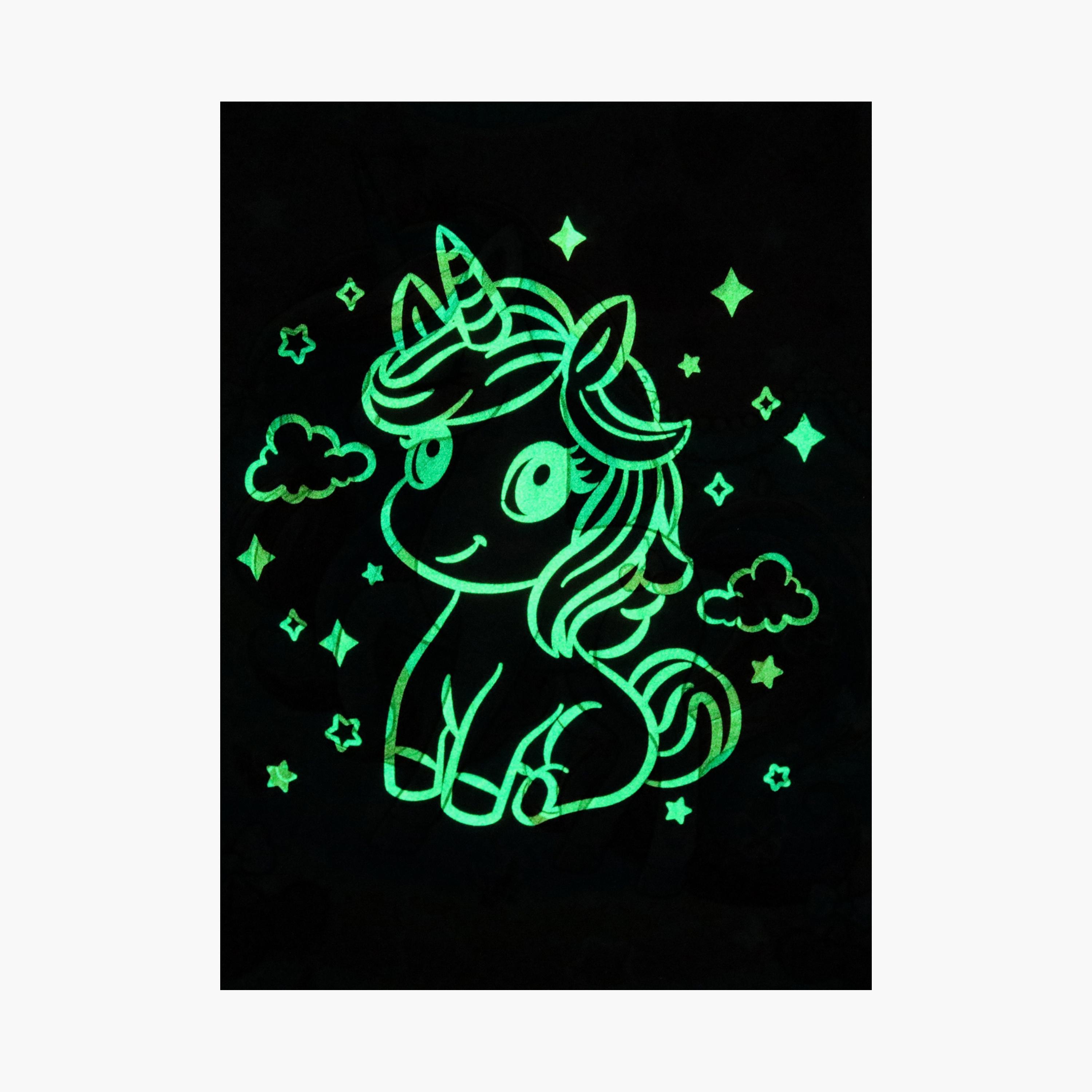 Babyqlo Cotton Magical Unicorn Printed Long Sleeves Glow T-Shirt & Pyjamas Set-baby-girls-clothing-nightwear-pyjamasets-image-7