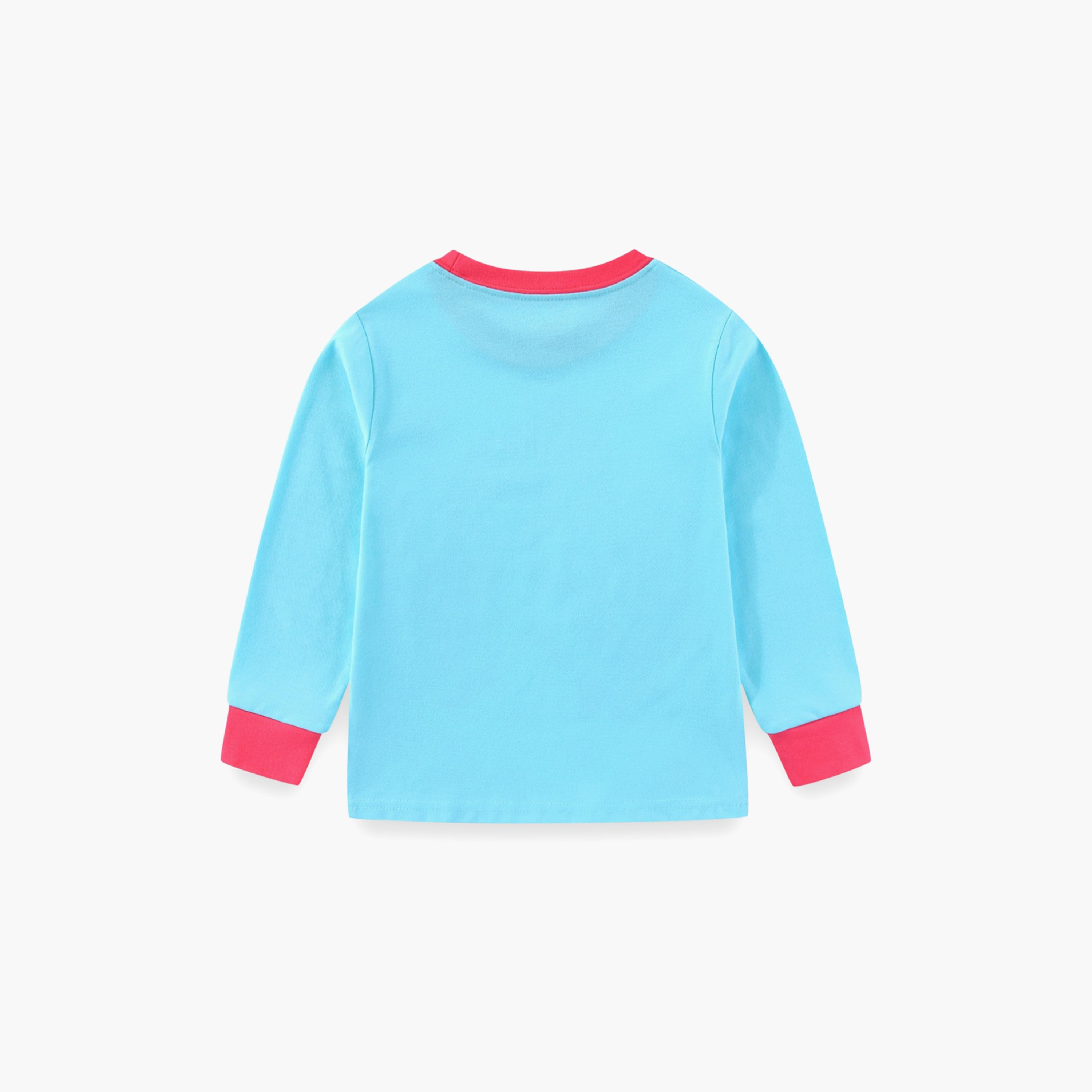Babyqlo Cotton Fantasy Mermaid Printed Long Sleeves Glow T-Shirt & Pyjamas Set-baby-girls-clothing-nightwear-pyjamasets-image-5