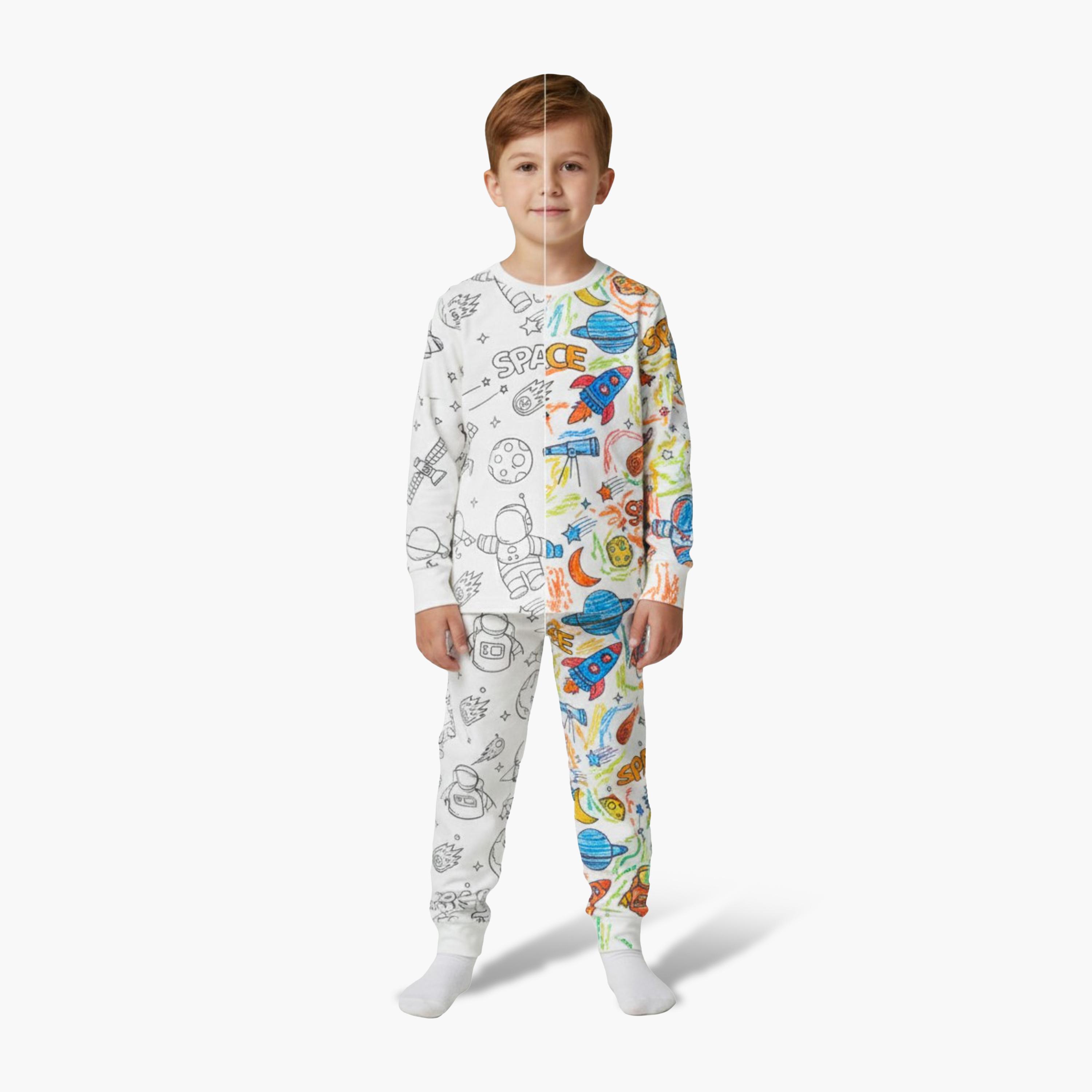 Babyqlo Cotton Colour Your Own Pajama Set-boys-clothing-setsandcoords-image-3