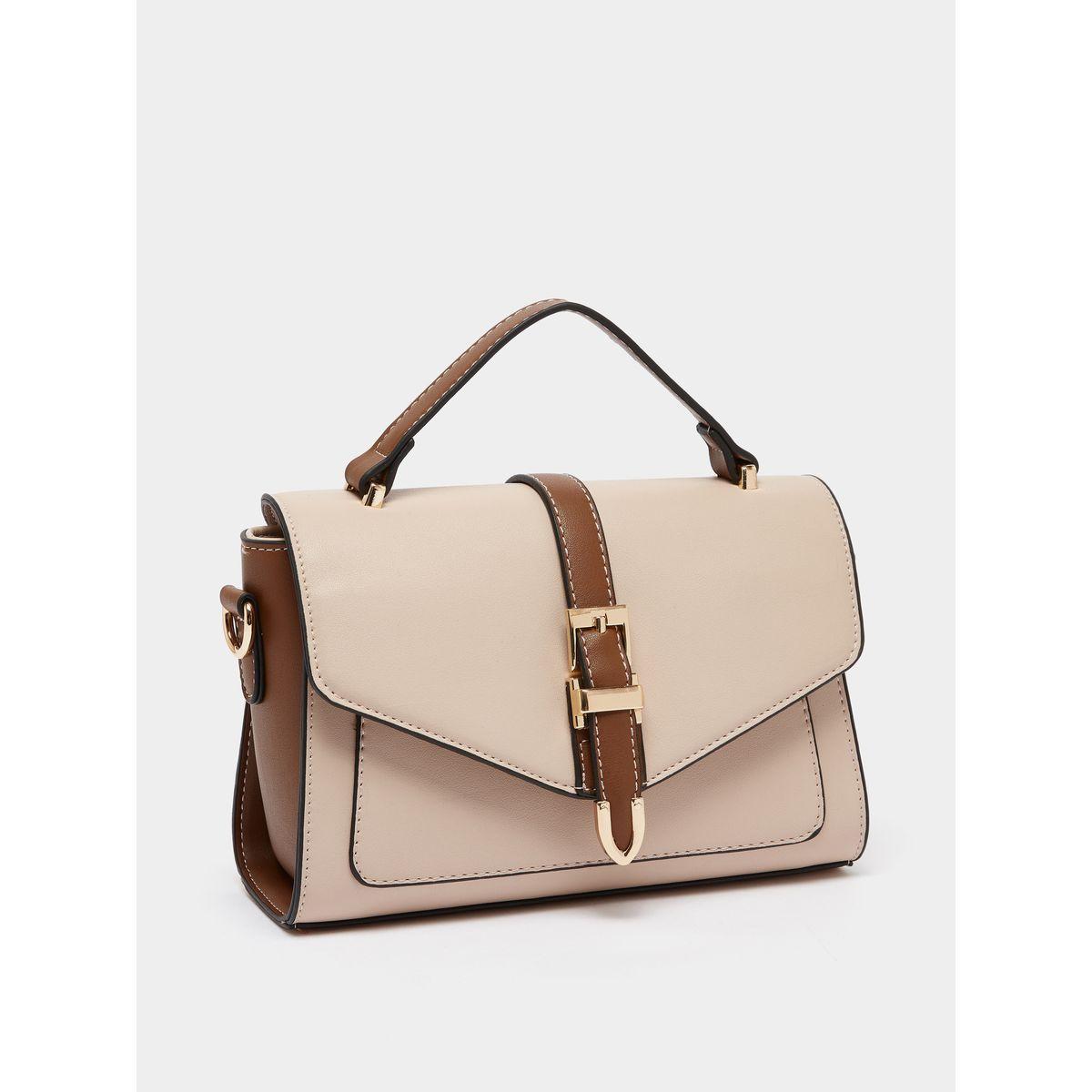 Styli Buckle Detail Handbag with Detachable Strap-women-bagsandwallets-handbags-image-1