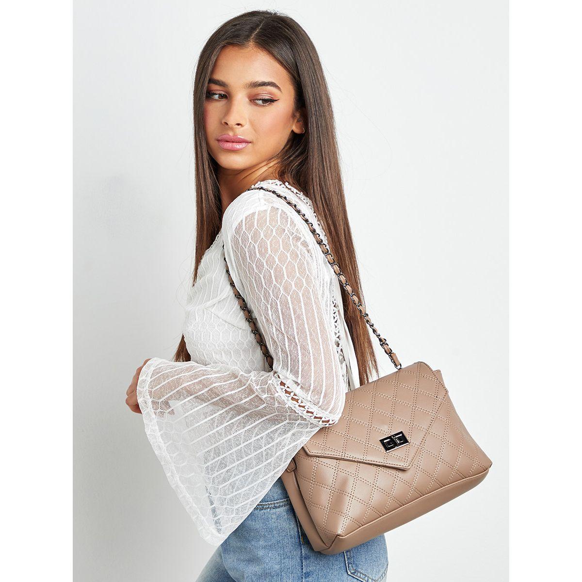 Styli Quilted Shoulder Bag with Chain Strap-women-bagsandwallets-handbags-image-2