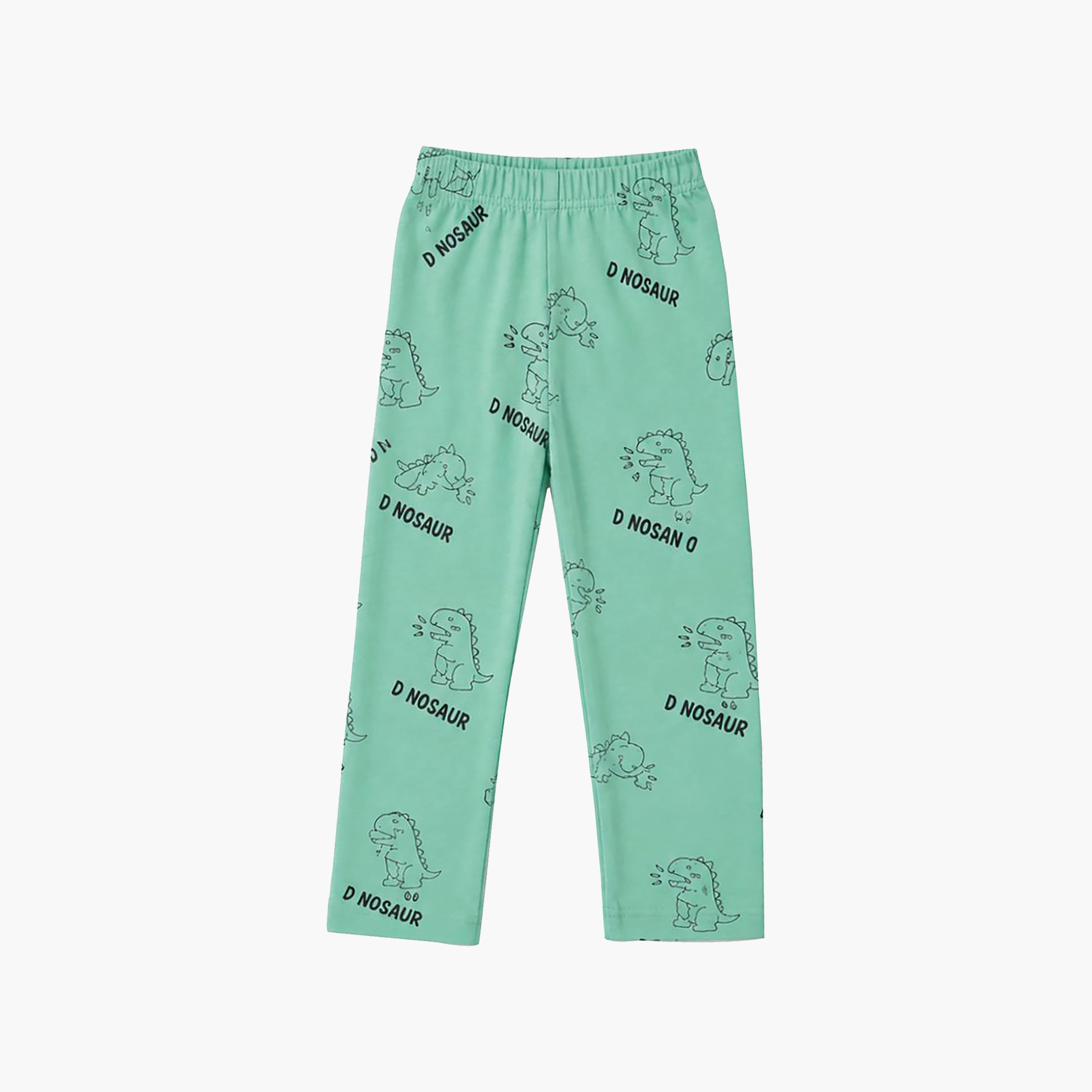 طقم تيشرت بأكمام قصيرة وبنطال بيجامة بطبعة ديناصور من بيبي كلو-boys-clothing-setsandcoords-image-8