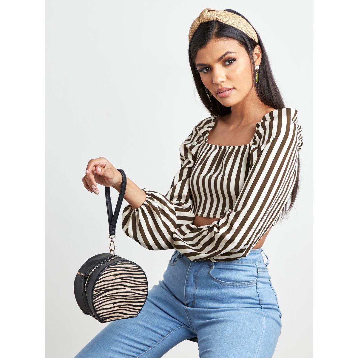 Styli Faux Fur Zebra Pattern Detail Round Crossbody Bag-women-bagsandwallets-handbags-image-4