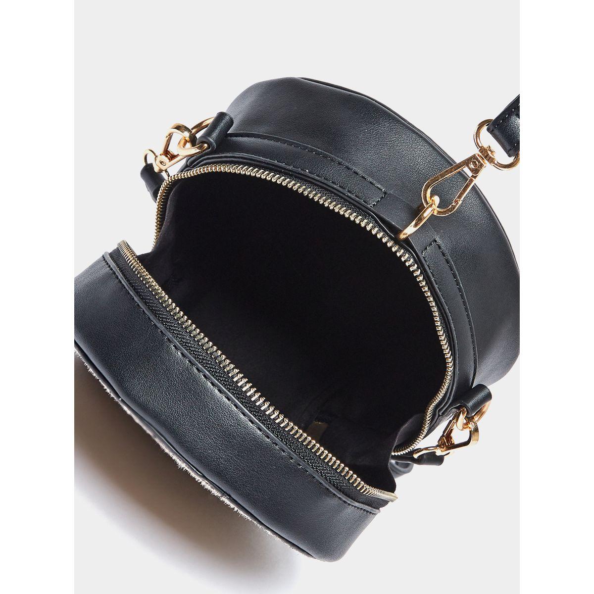 Styli Faux Fur Zebra Pattern Detail Round Crossbody Bag-women-bagsandwallets-handbags-image-5