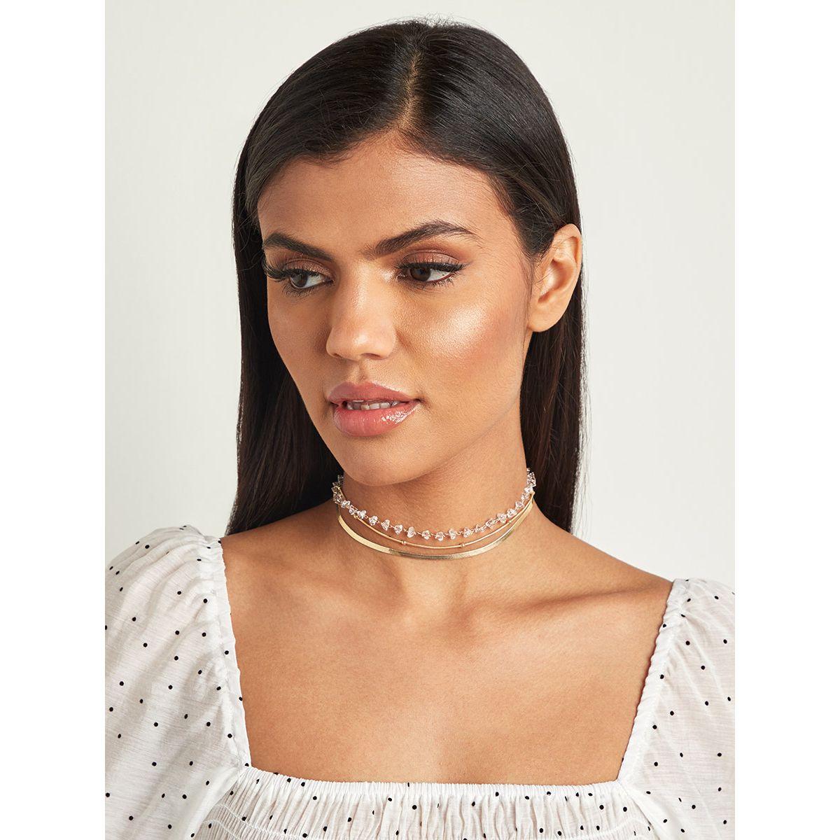 Styli Set of 3 - Crystal Snake Chain Chokers-women-watchesandjewellery-jewellery-necklacesandpendants-image-2
